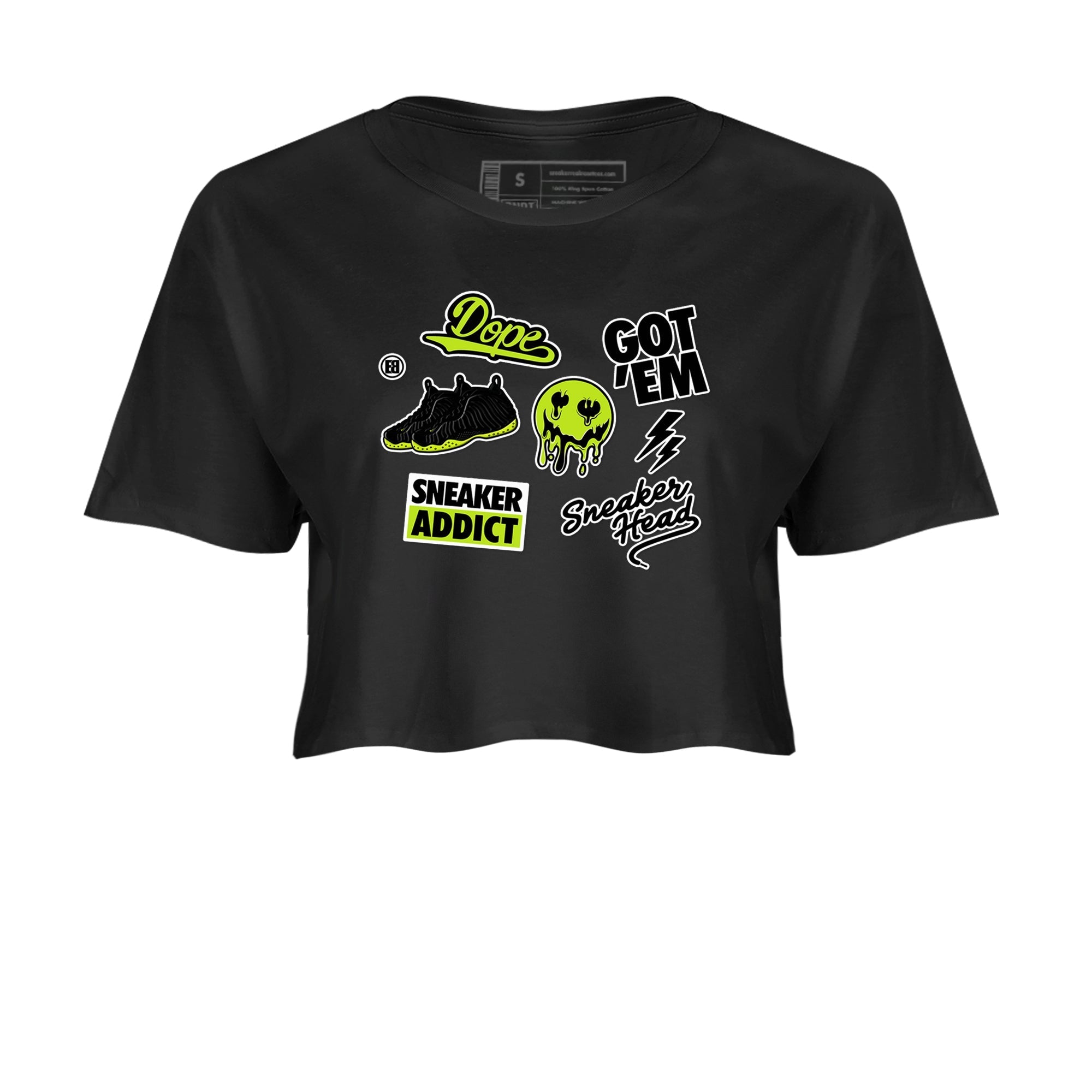 snkmatch Sticker snkmatch Women's Top - Air Foamposite One Black Volt