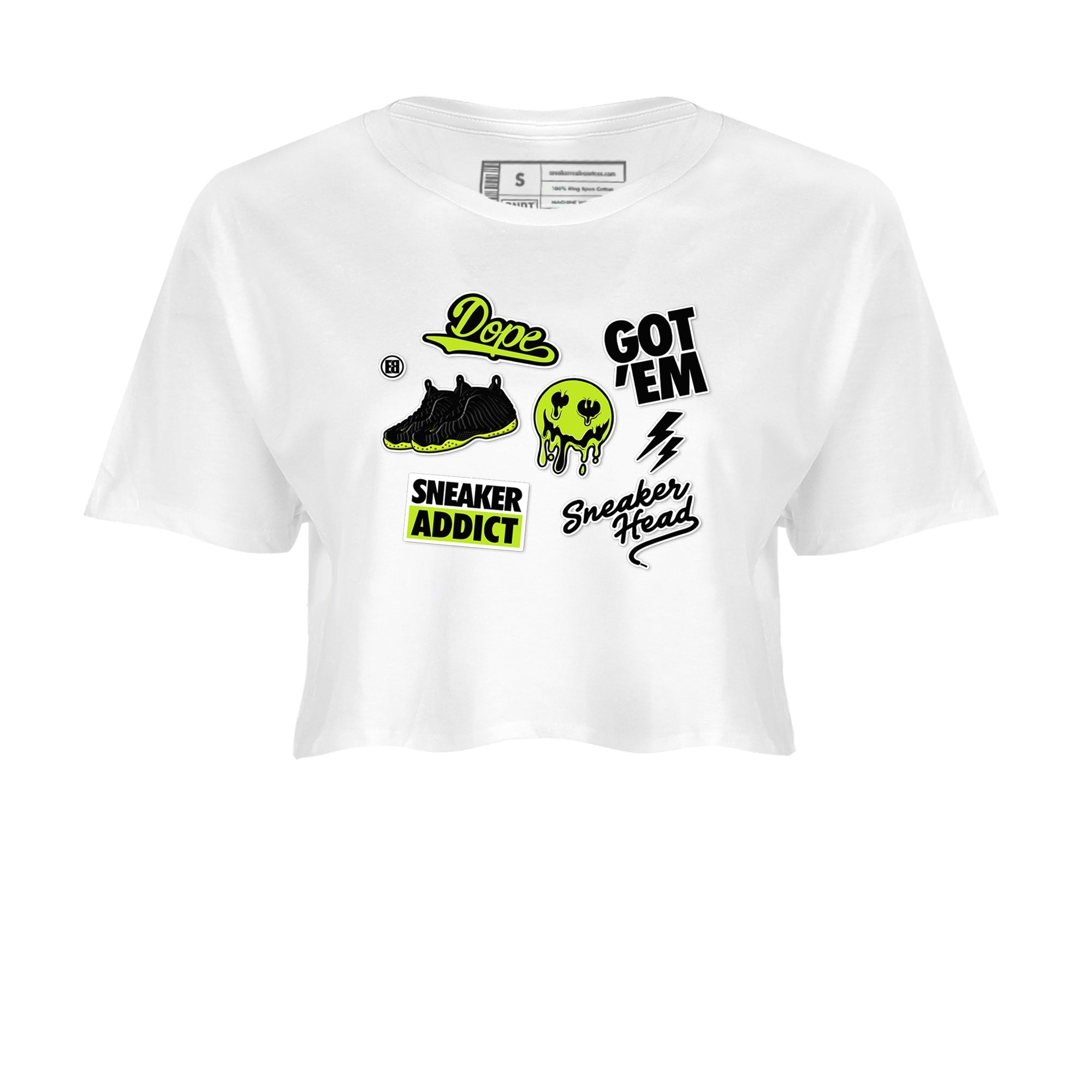 snkmatch Sticker snkmatch Women's Top - Air Foamposite One Black Volt