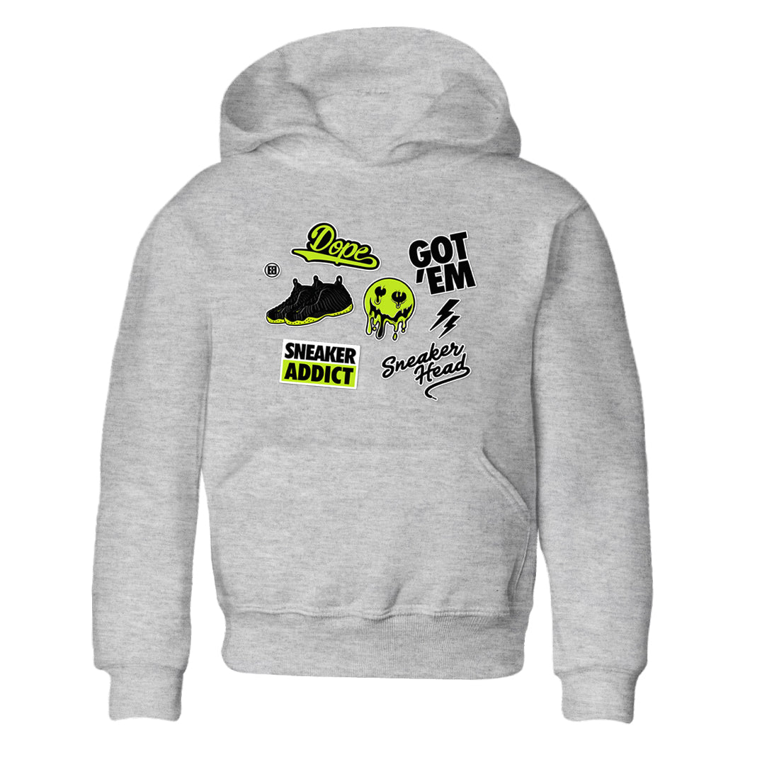 snkmatch Sticker snkmatch Tees Kids - Air Foamposite One Black Volt