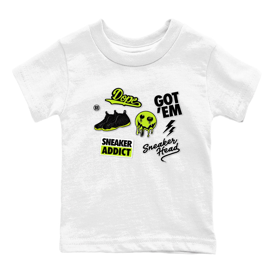 snkmatch Sticker snkmatch Tees Kids - Air Foamposite One Black Volt