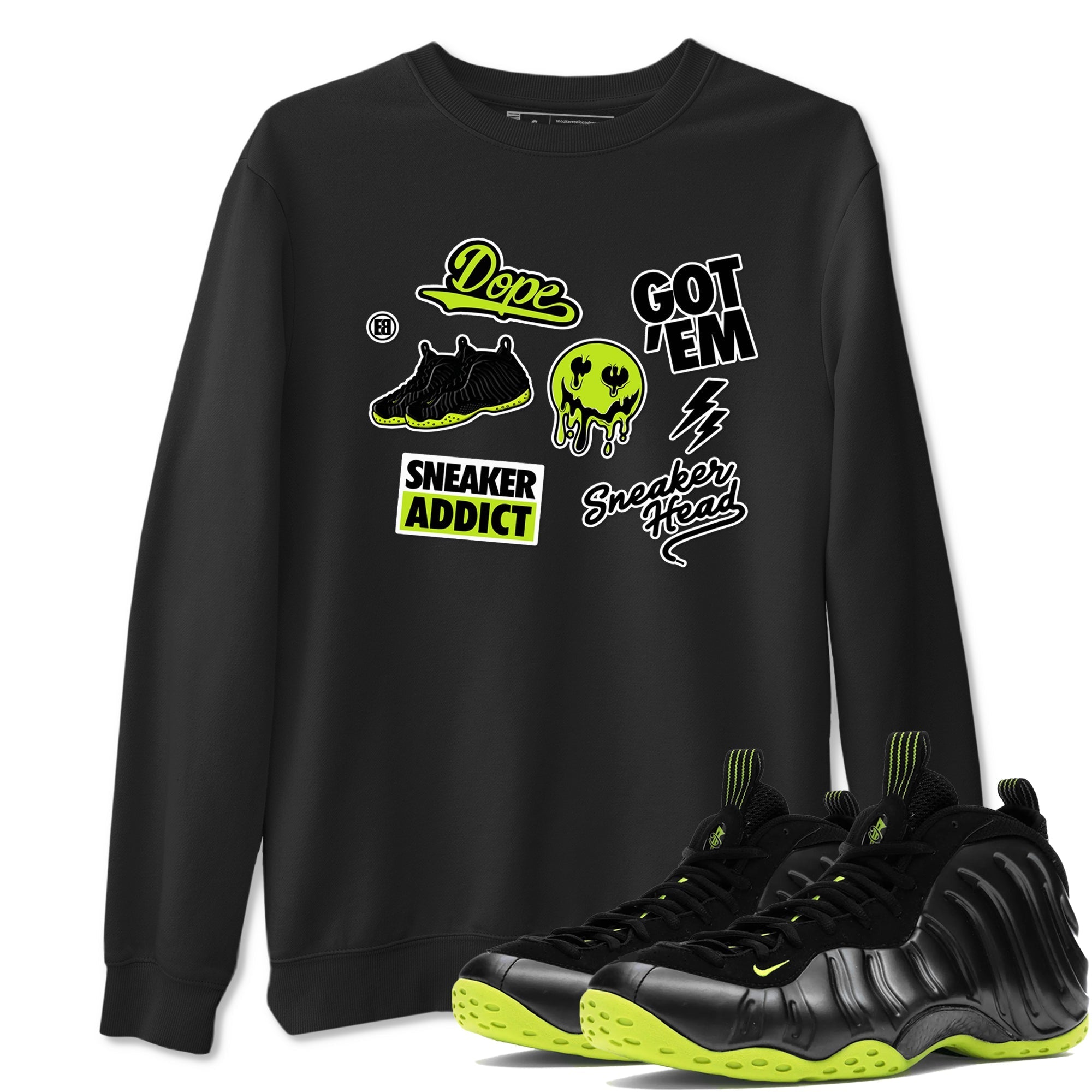snkmatch Sticker snkmatch Tees - Air Foamposite One Black Volt