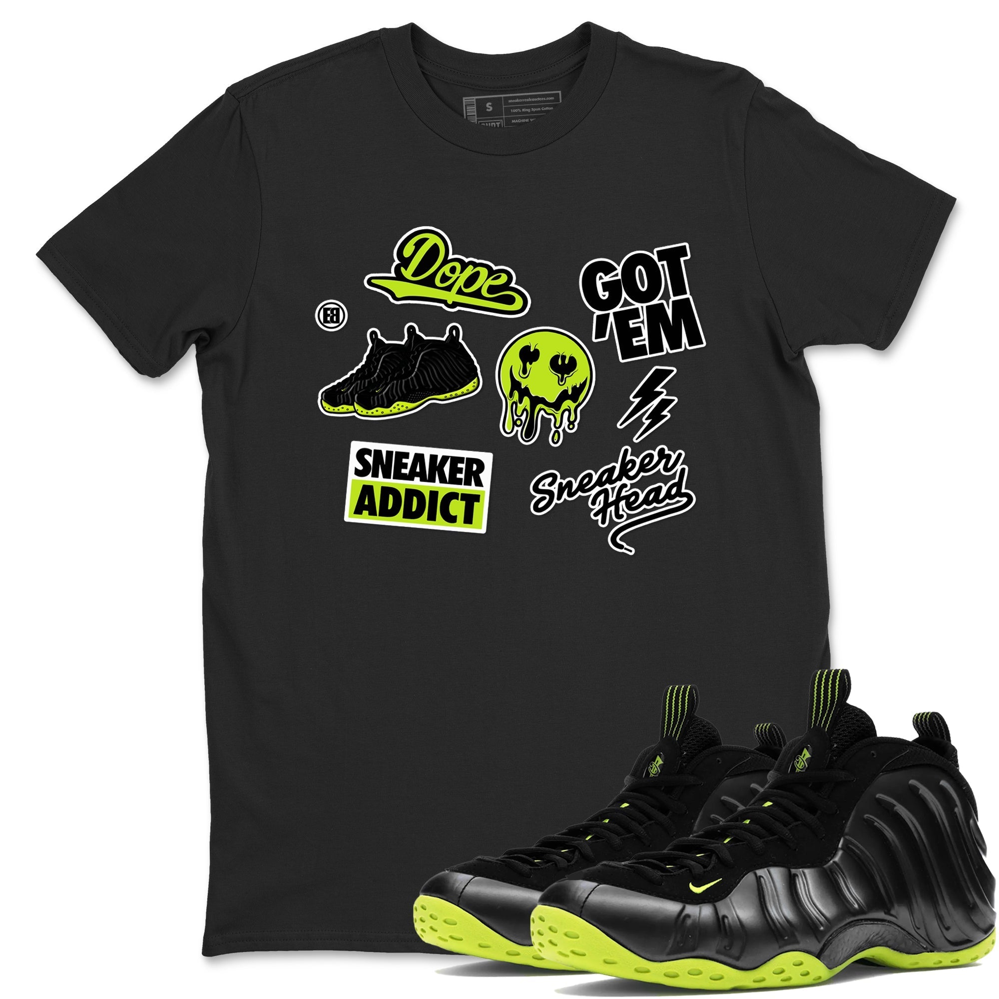 snkmatch Sticker snkmatch Tees - Air Foamposite One Black Volt