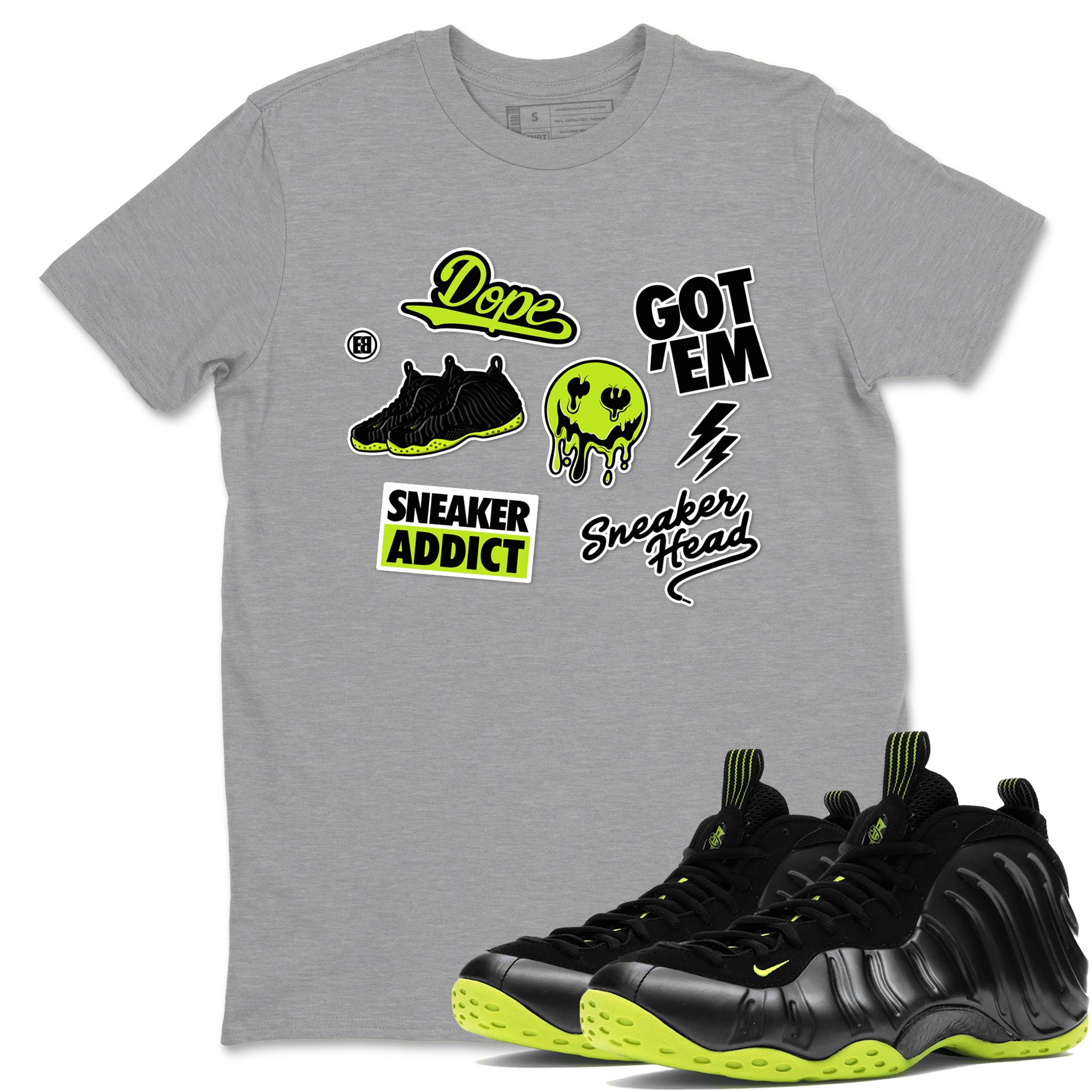 snkmatch Sticker snkmatch Tees - Air Foamposite One Black Volt