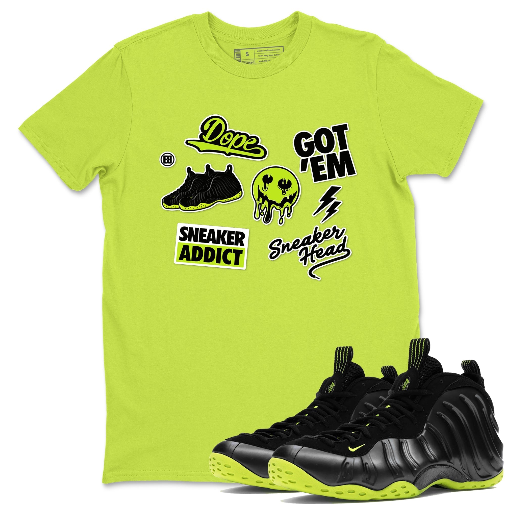 snkmatch Sticker snkmatch Tees - Air Foamposite One Black Volt