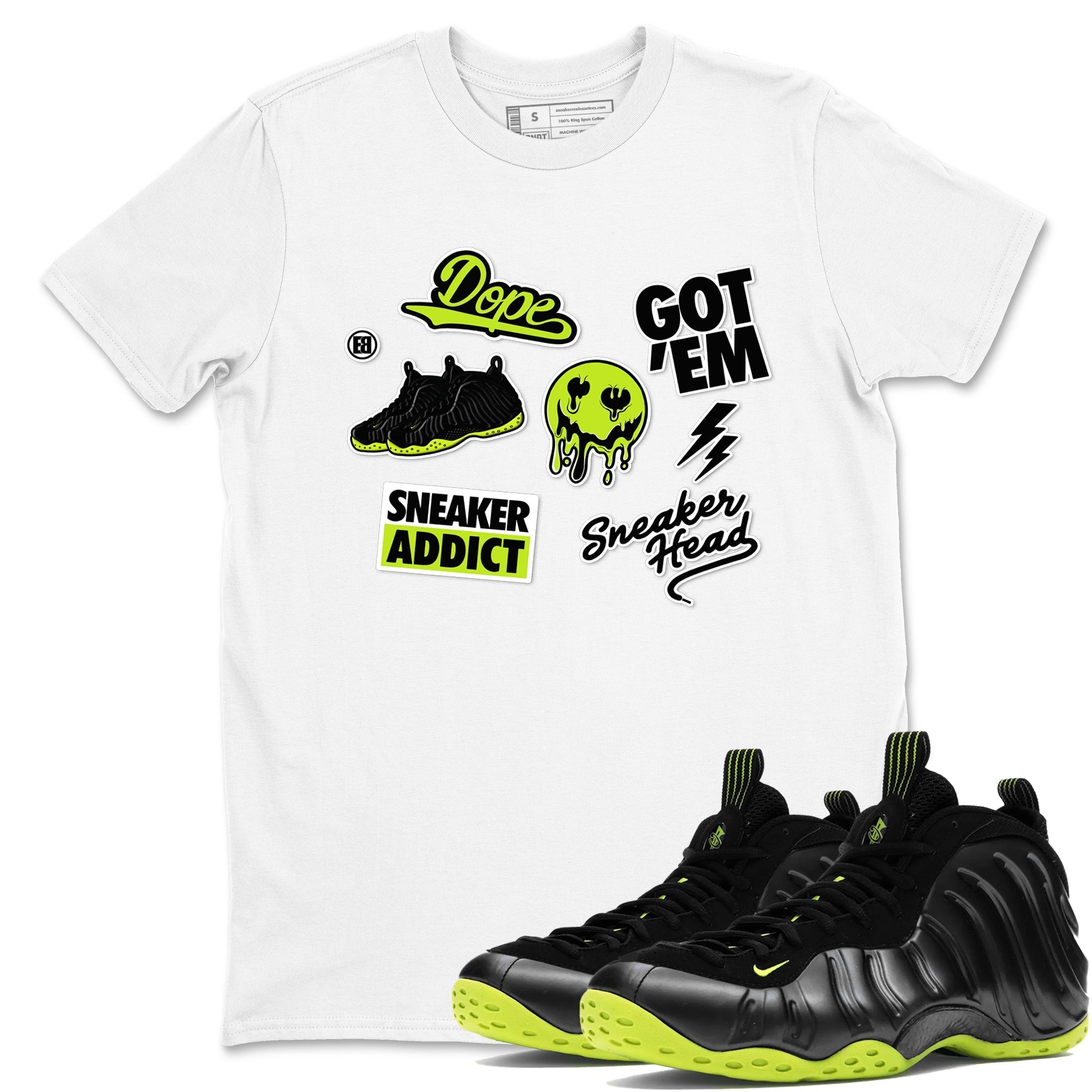 snkmatch Sticker snkmatch Tees - Air Foamposite One Black Volt