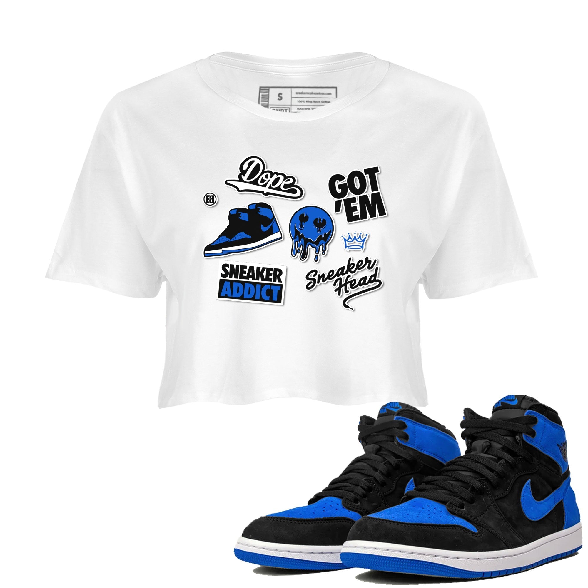 snkmatch Sticker snkmatch Women's Top - Air Jordan 1 Royal Reimagined