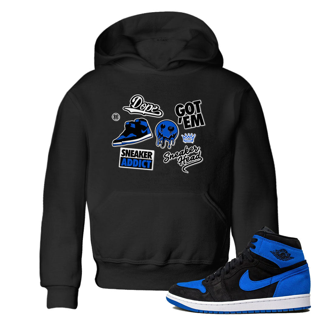snkmatch Sticker snkmatch Tee Kids - Air Jordan 1 Royal Reimagined