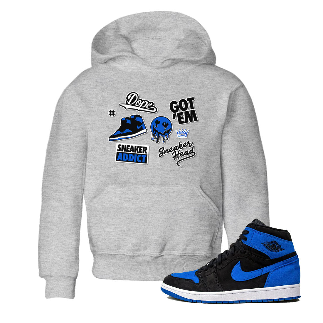 snkmatch Sticker snkmatch Tee Kids - Air Jordan 1 Royal Reimagined
