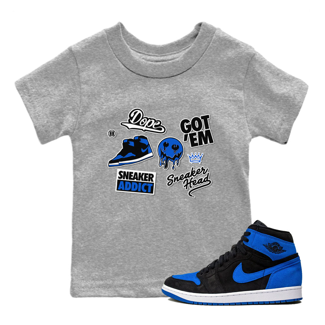 snkmatch Sticker snkmatch Tee Kids - Air Jordan 1 Royal Reimagined