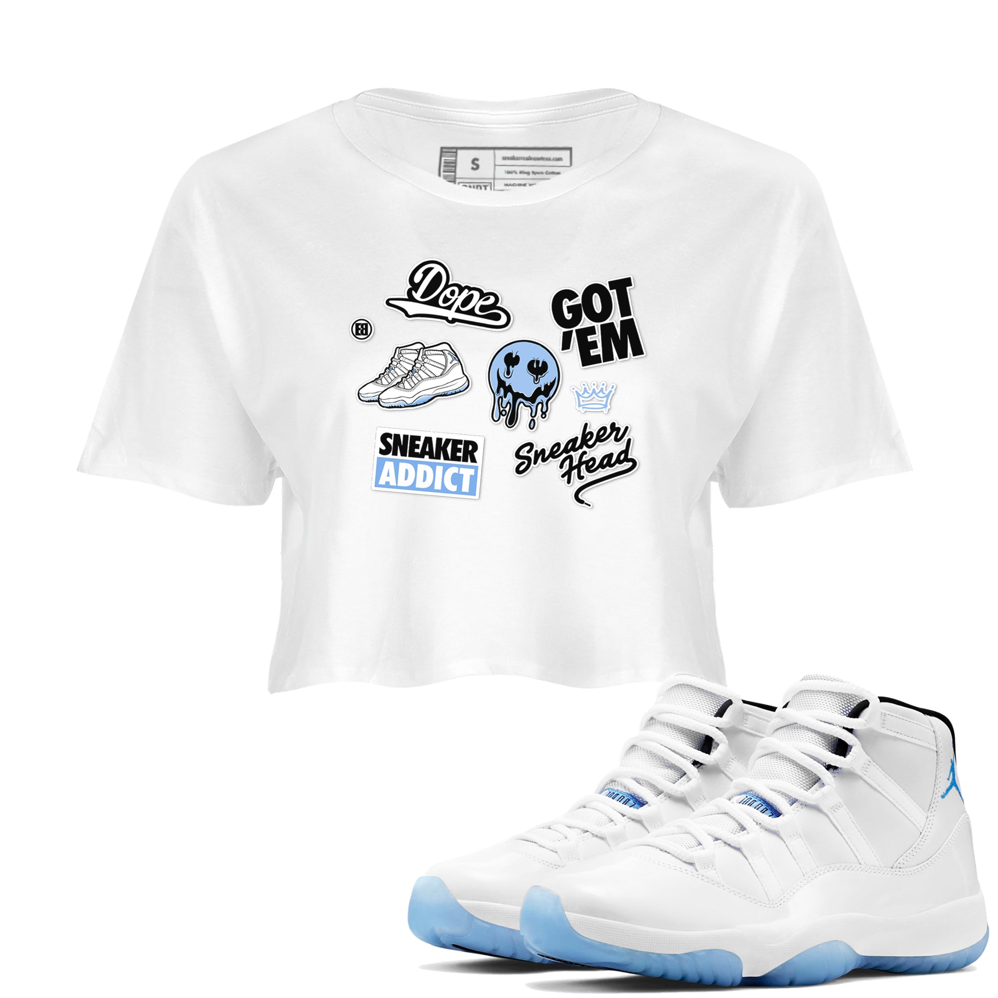 snkmatch Sticker snkmatch Women's Top - Air Jordan 11 Legend Blue