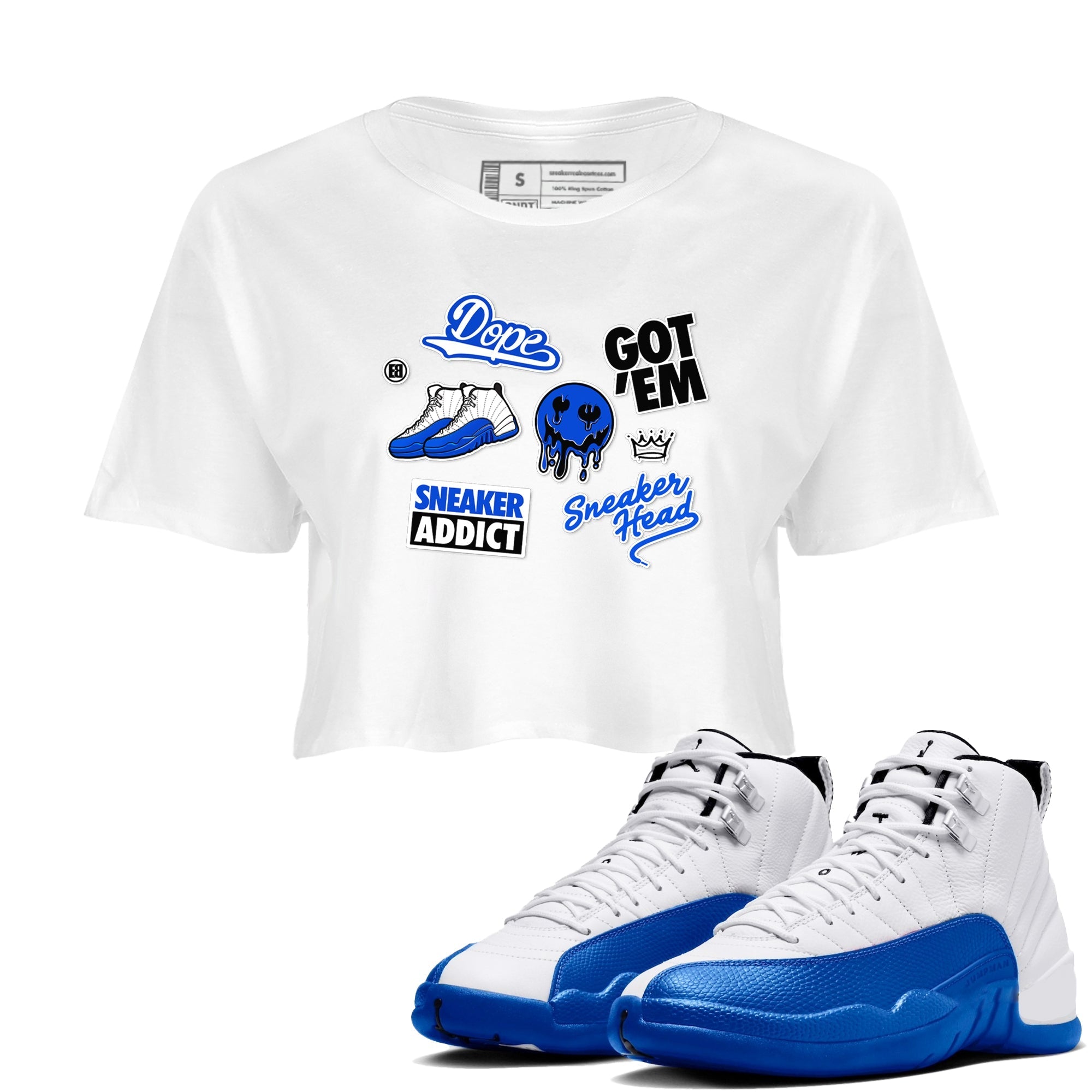 snkmatch Sticker snkmatch Women's Top - Air Jordan 12 Blueberry