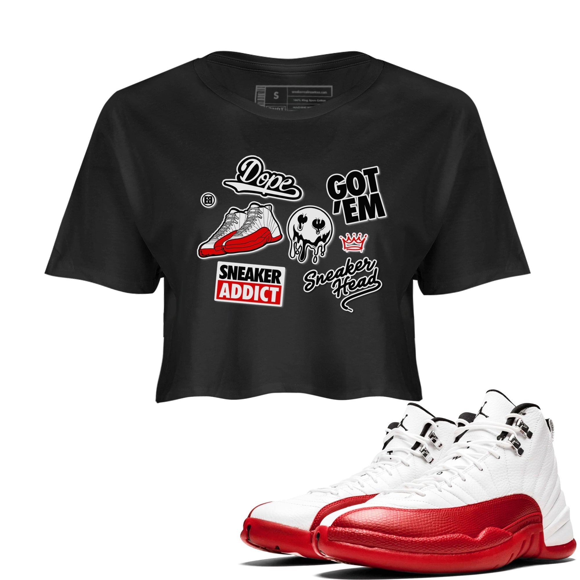 snkmatch Sticker snkmatch Women's Top - Air Jordan 12 Cherry