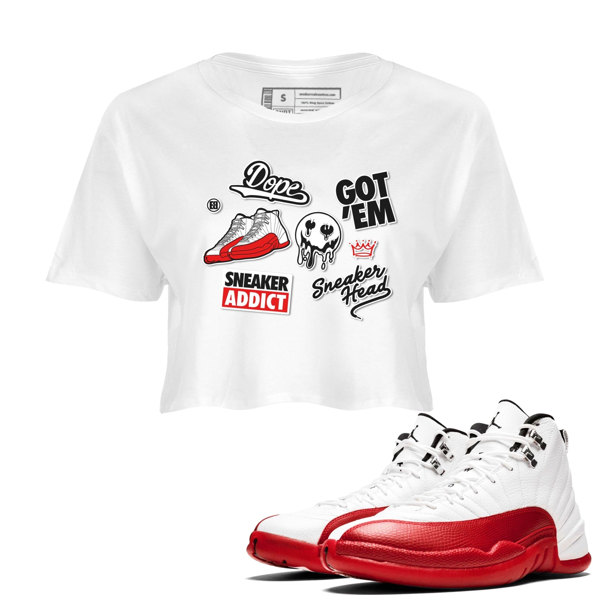 snkmatch Sticker snkmatch Women's Top - Air Jordan 12 Cherry