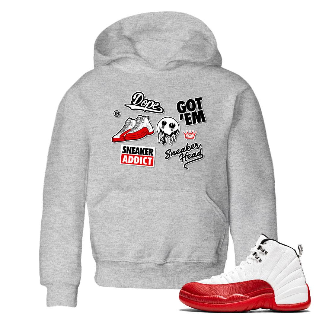 snkmatch Sticker snkmatch Tee Kids - Air Jordan 12 Cherry