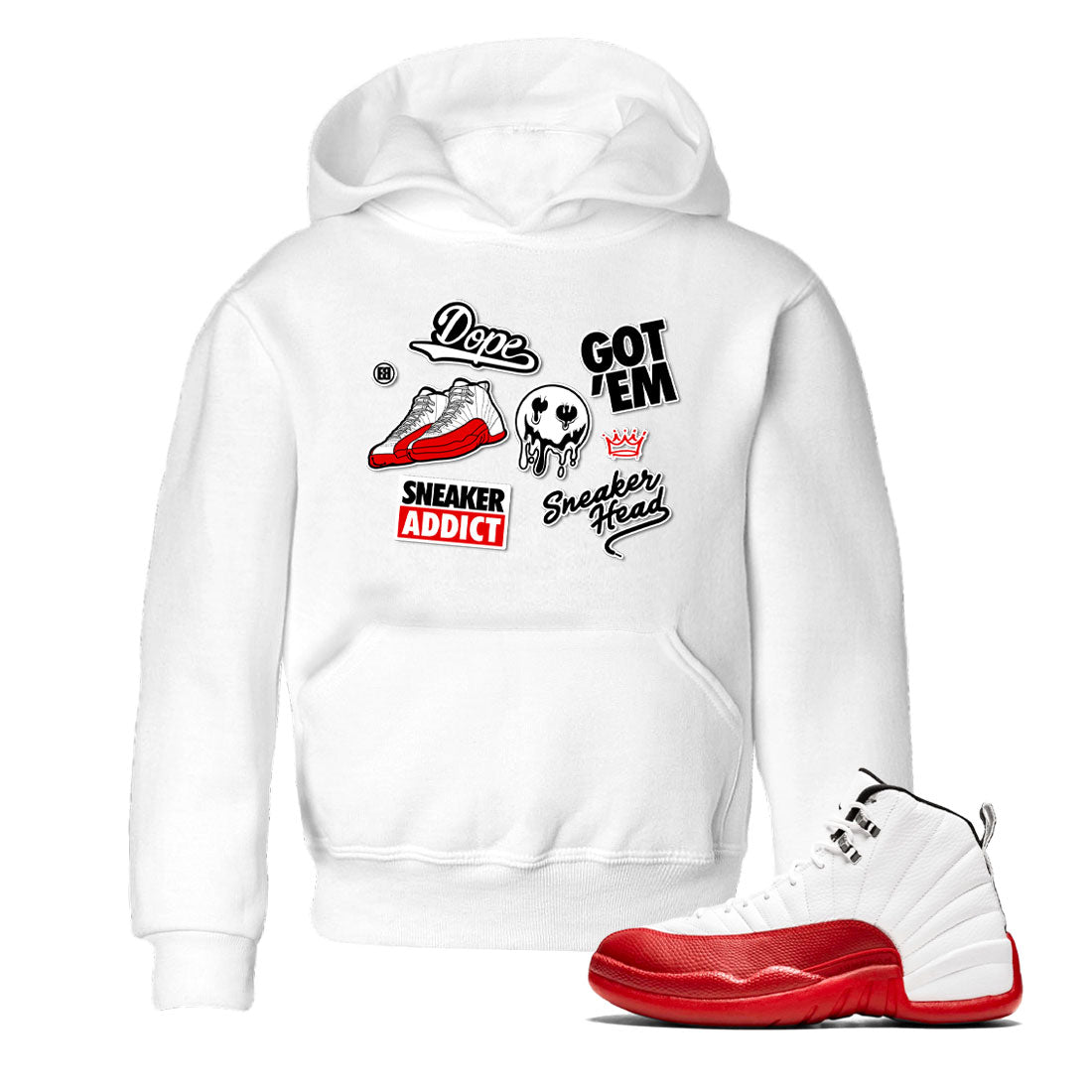 snkmatch Sticker snkmatch Tee Kids - Air Jordan 12 Cherry
