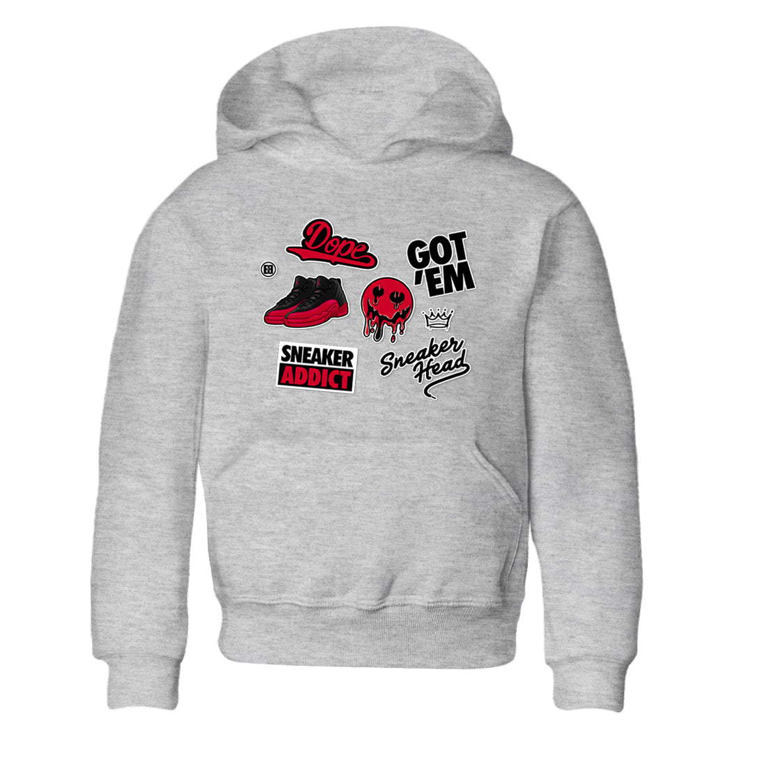 snkmatch Sticker snkmatch Tees Kids - Air Jordan 12 Flu Game