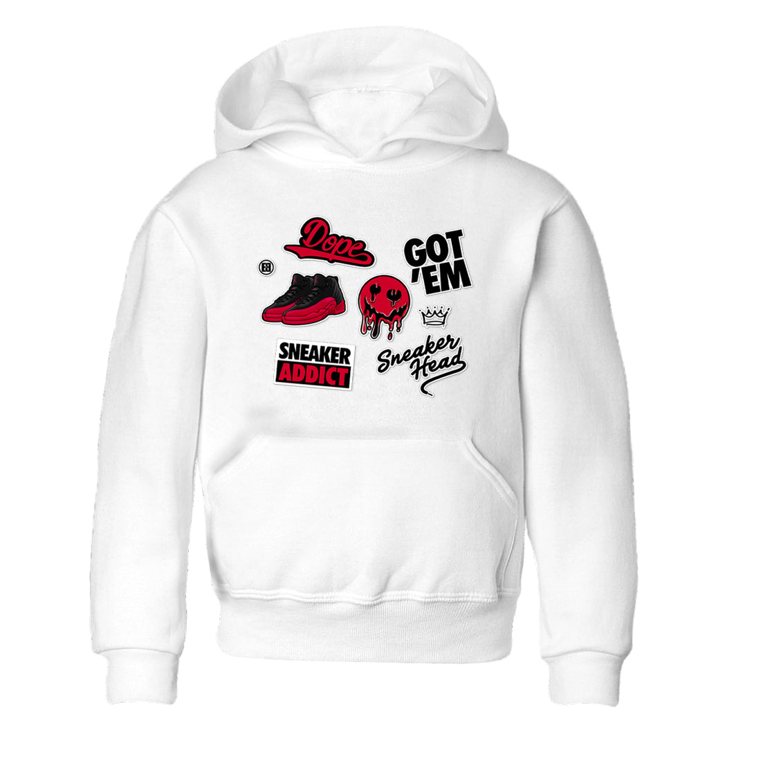 snkmatch Sticker snkmatch Tees Kids - Air Jordan 12 Flu Game