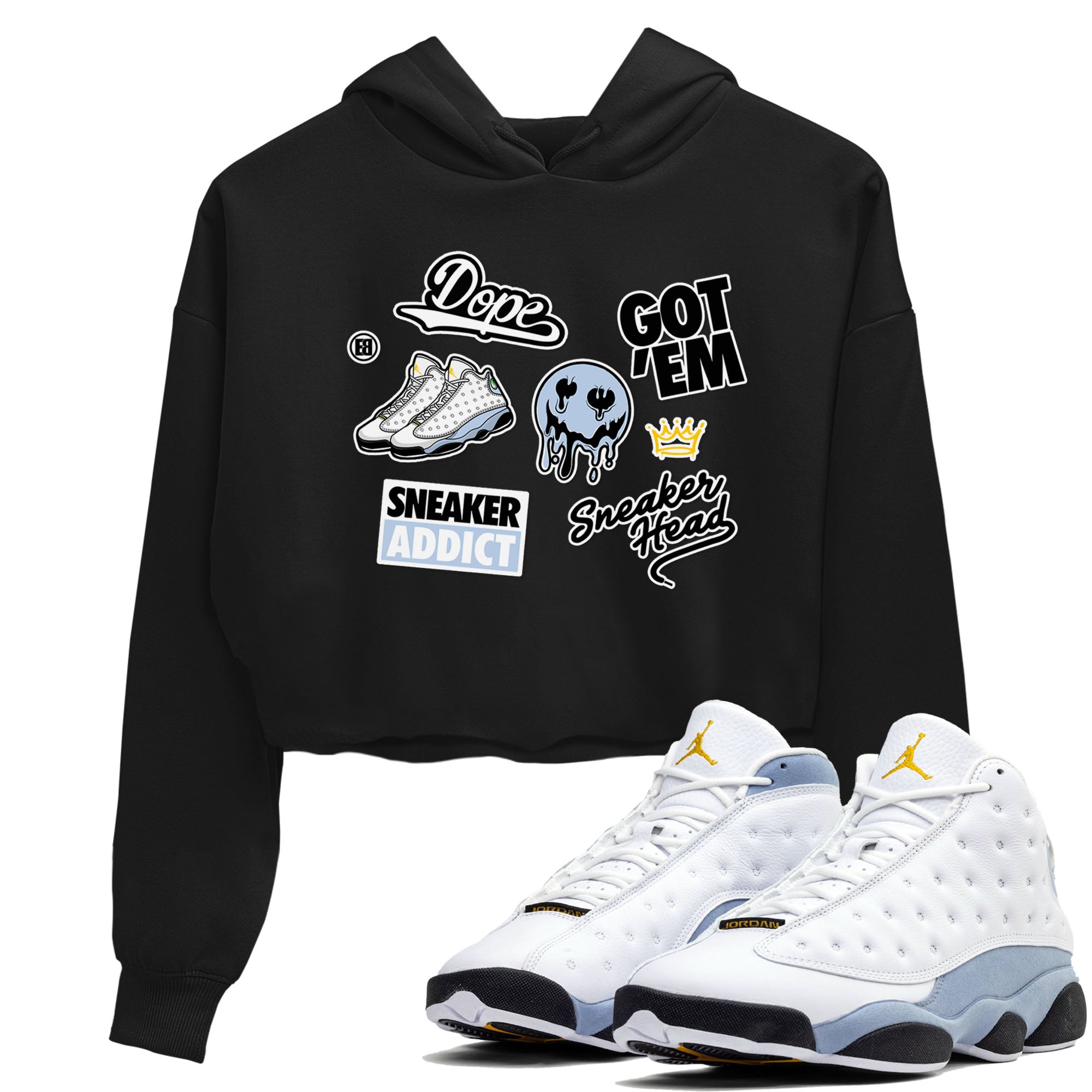 snkmatch Sticker snkmatch Women's Top - Air Jordan 13 Blue Grey