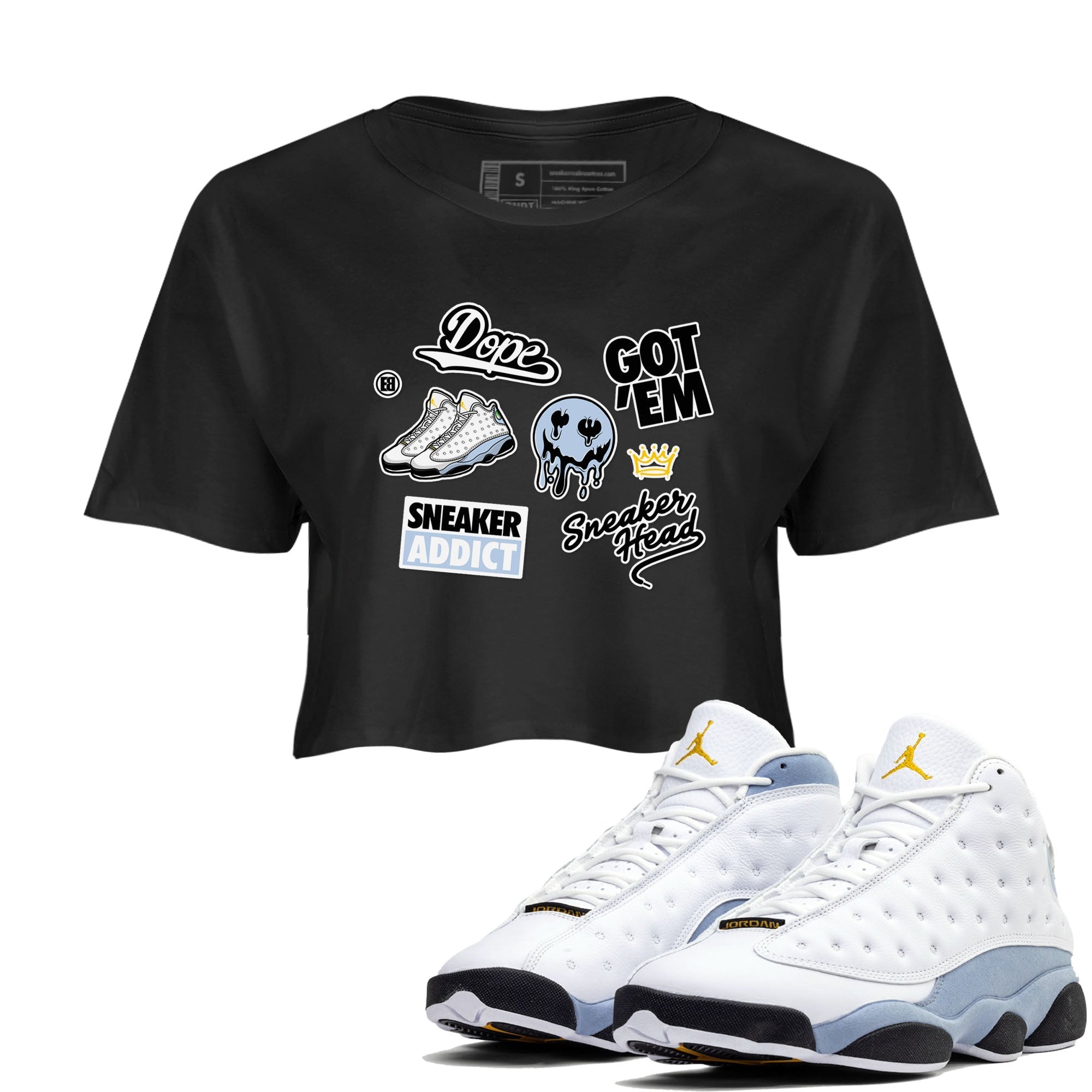 snkmatch Sticker snkmatch Women's Top - Air Jordan 13 Blue Grey