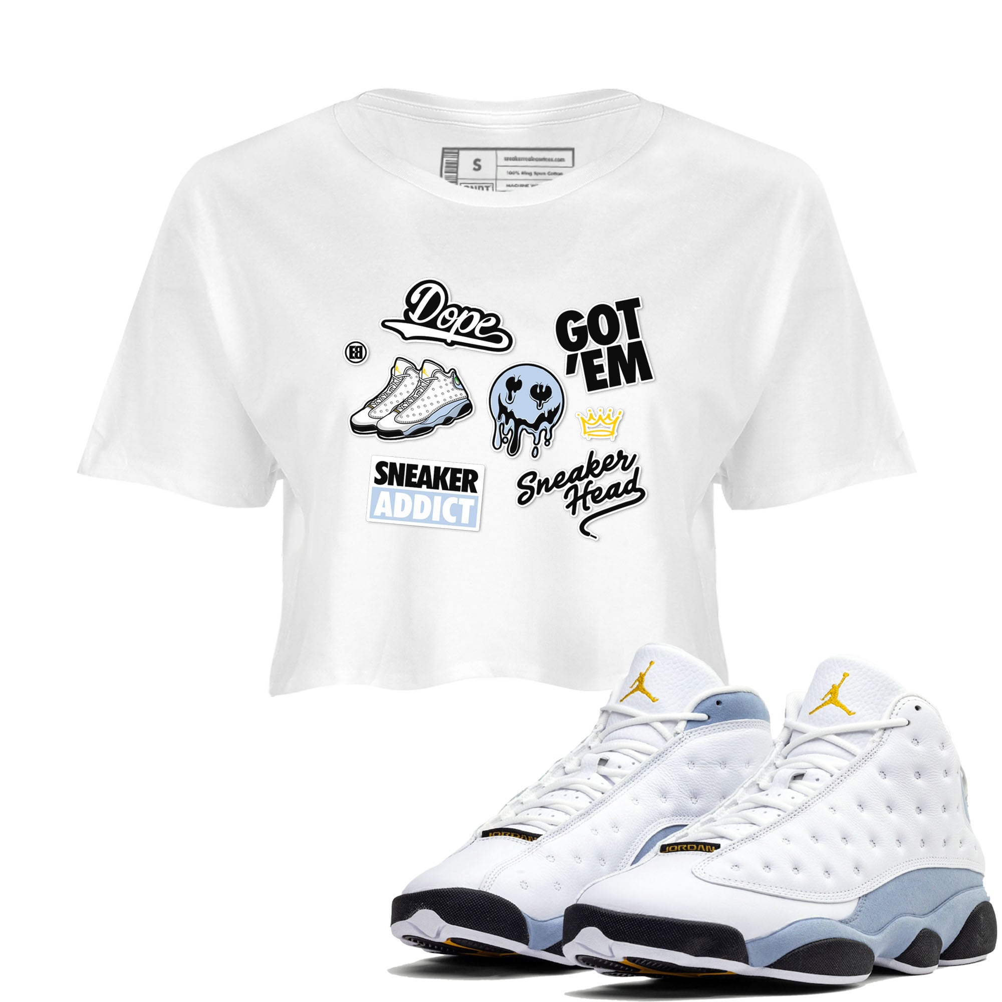 snkmatch Sticker snkmatch Women's Top - Air Jordan 13 Blue Grey