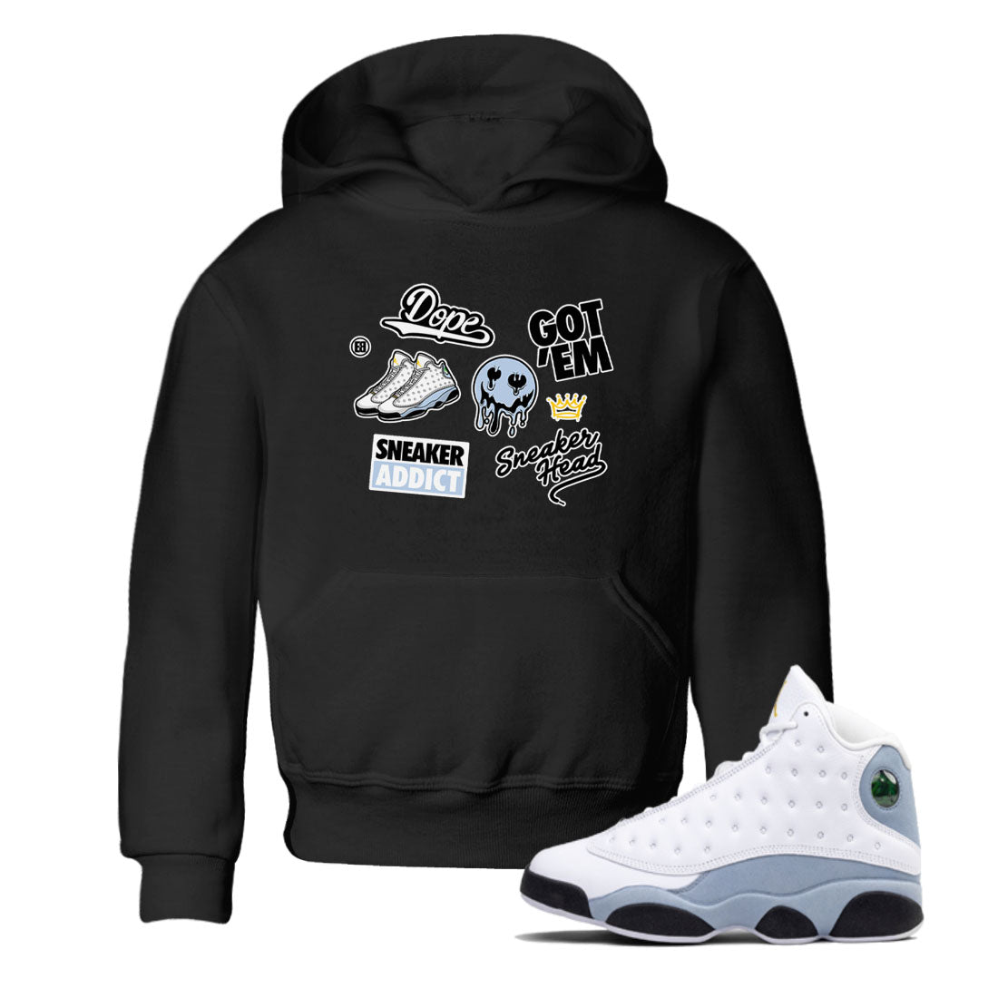 snkmatch Sticker snkmatch Tees Kids - Air Jordan 13 Blue Grey