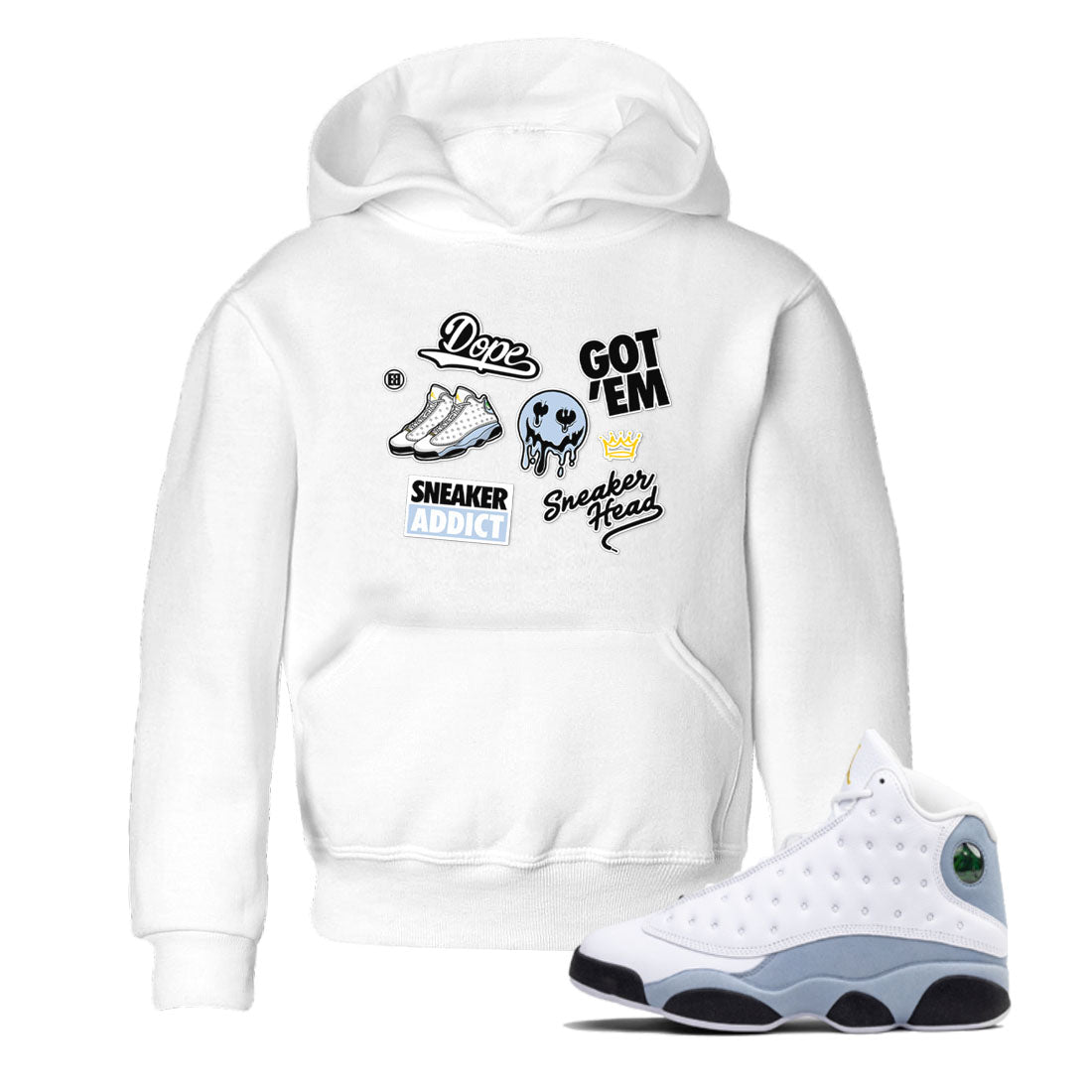snkmatch Sticker snkmatch Tees Kids - Air Jordan 13 Blue Grey