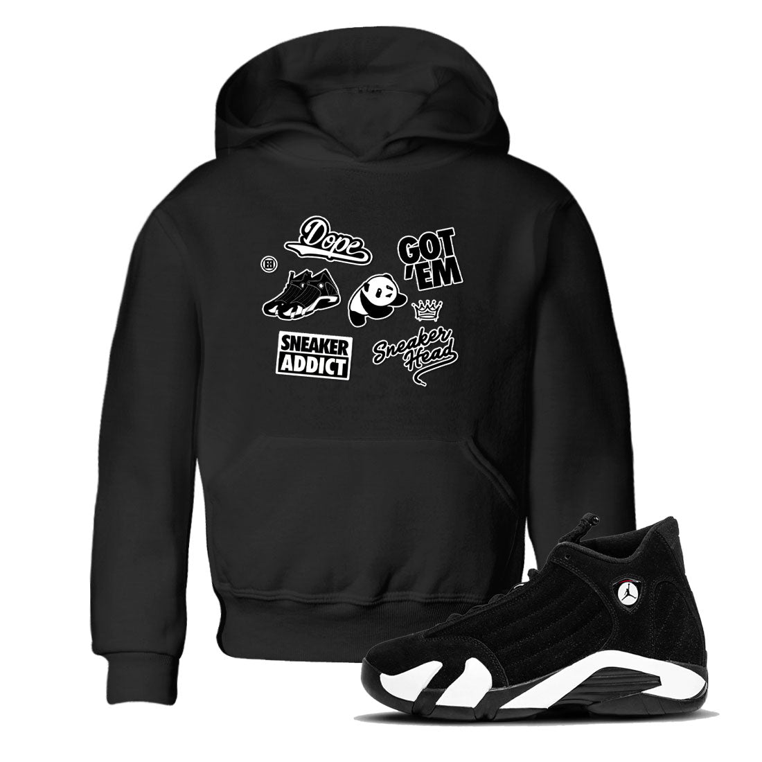 snkmatch Sticker snkmatch Tees Kids - Air Jordan 14 Panda
