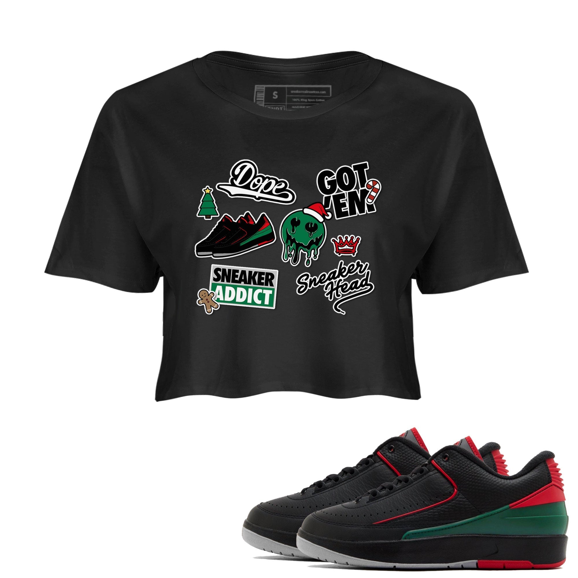 snkmatch Sticker snkmatch Women's Top - Air Jordan 2 Christmas