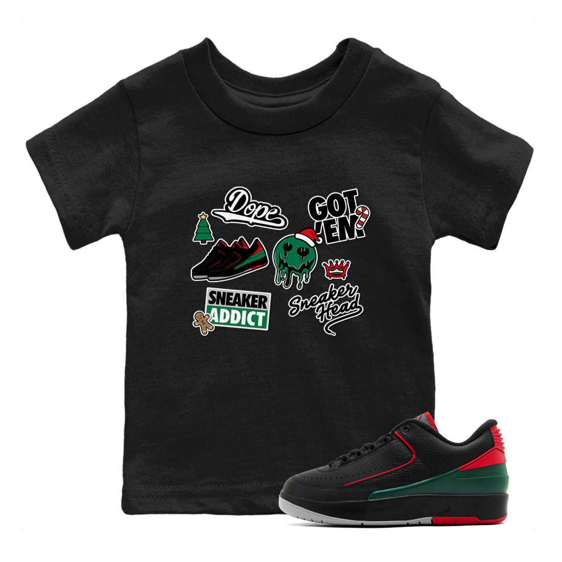 snkmatch Sticker snkmatch Tee Kids - Air Jordan 2 Christmas