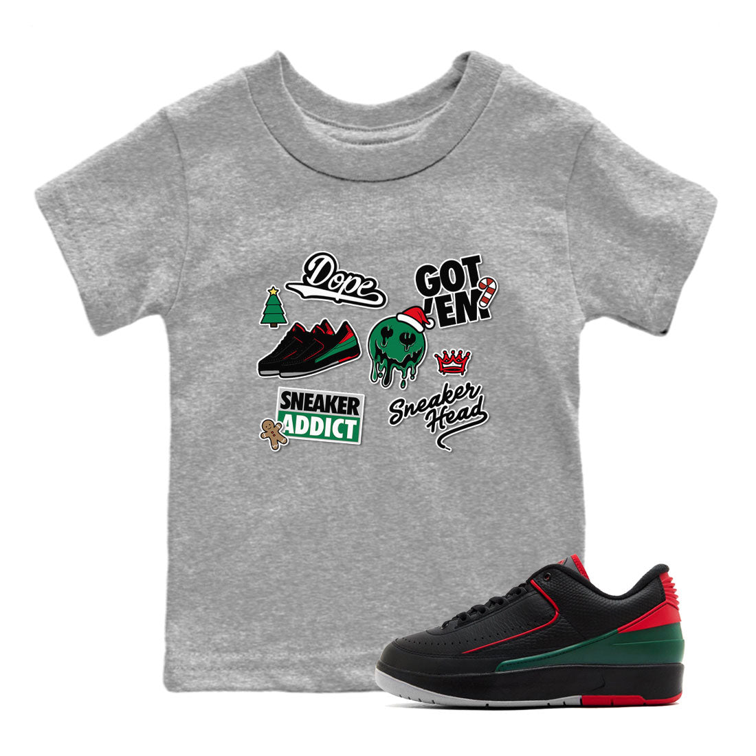 snkmatch Sticker snkmatch Tee Kids - Air Jordan 2 Christmas