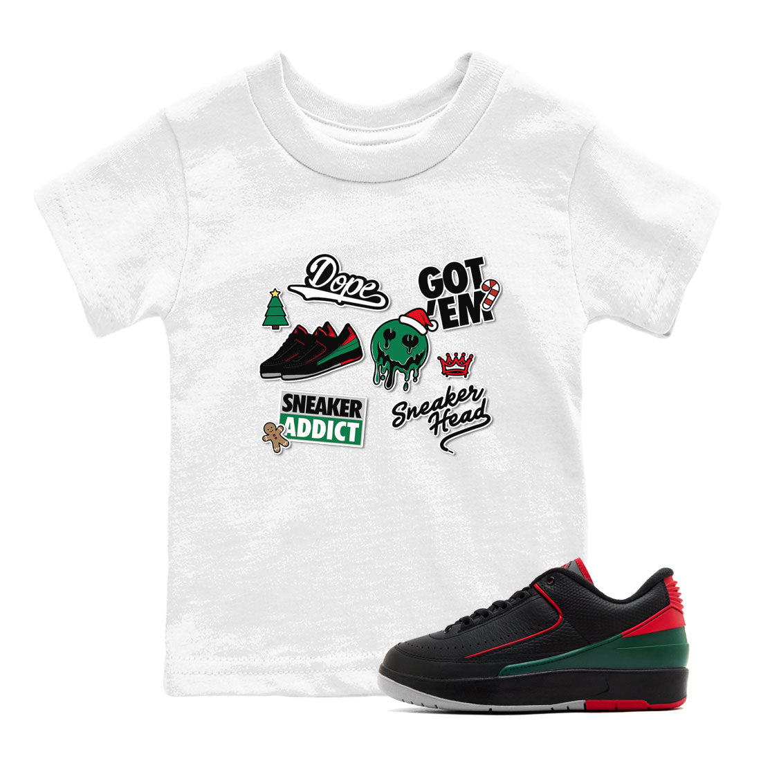 snkmatch Sticker snkmatch Tee Kids - Air Jordan 2 Christmas