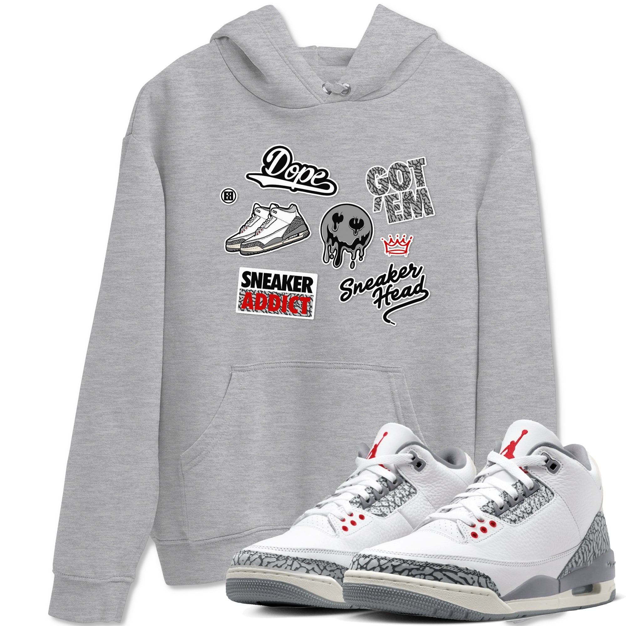 snkmatch Sticker snkmatch Tees - Air Jordan 3 Cement Grey