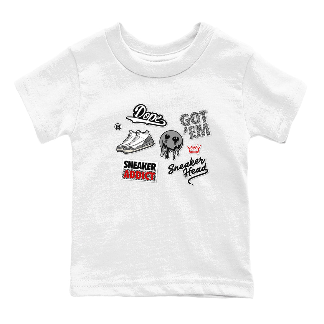 snkmatch Sticker snkmatch Tees Kids - Air Jordan 3 Cement Grey