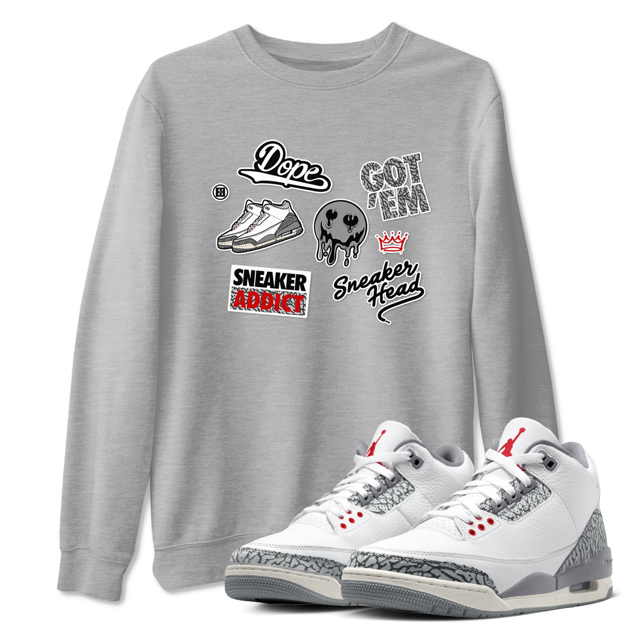 snkmatch Sticker snkmatch Tees - Air Jordan 3 Cement Grey