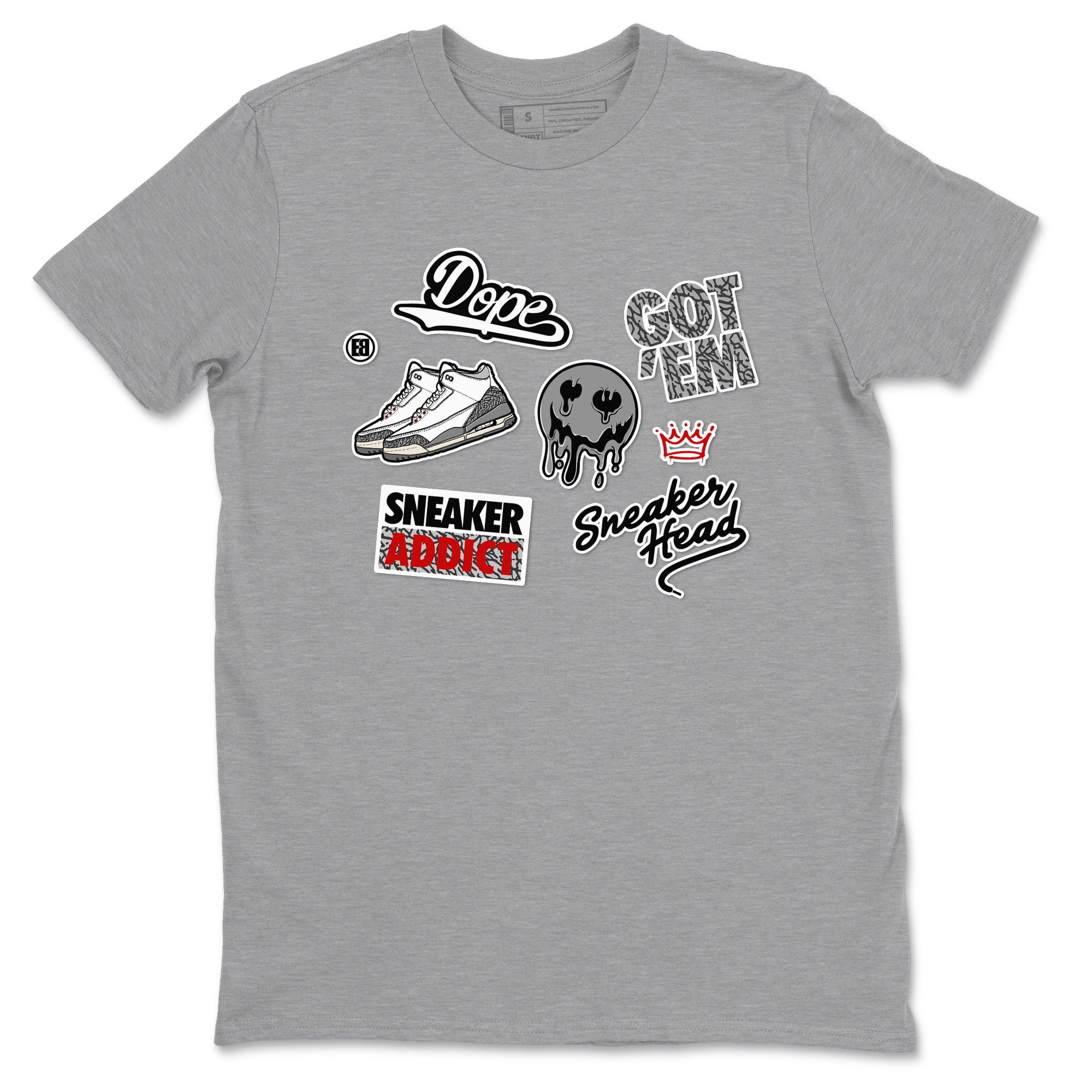snkmatch Sticker snkmatch Tees - Air Jordan 3 Cement Grey