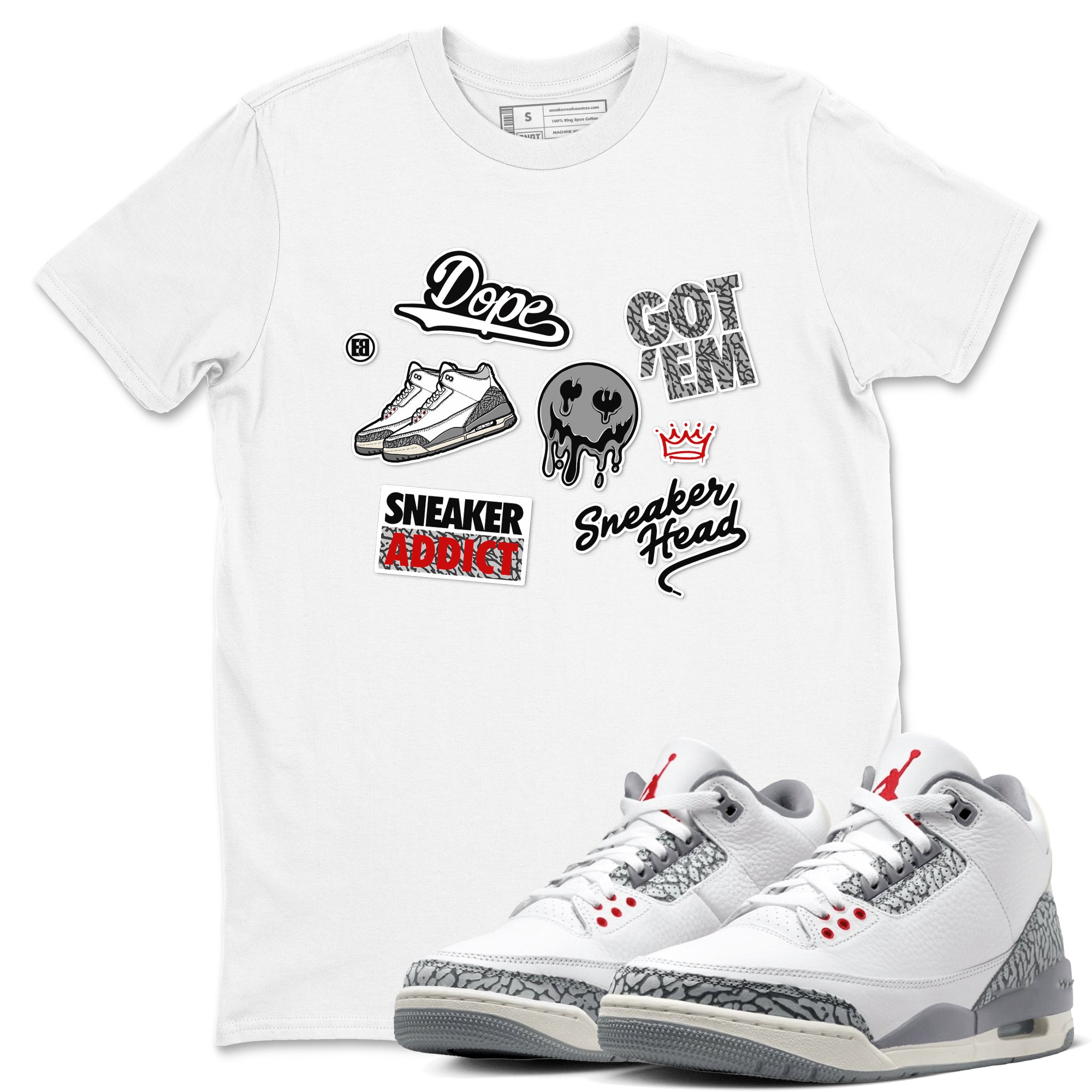 snkmatch Sticker snkmatch Tees - Air Jordan 3 Cement Grey