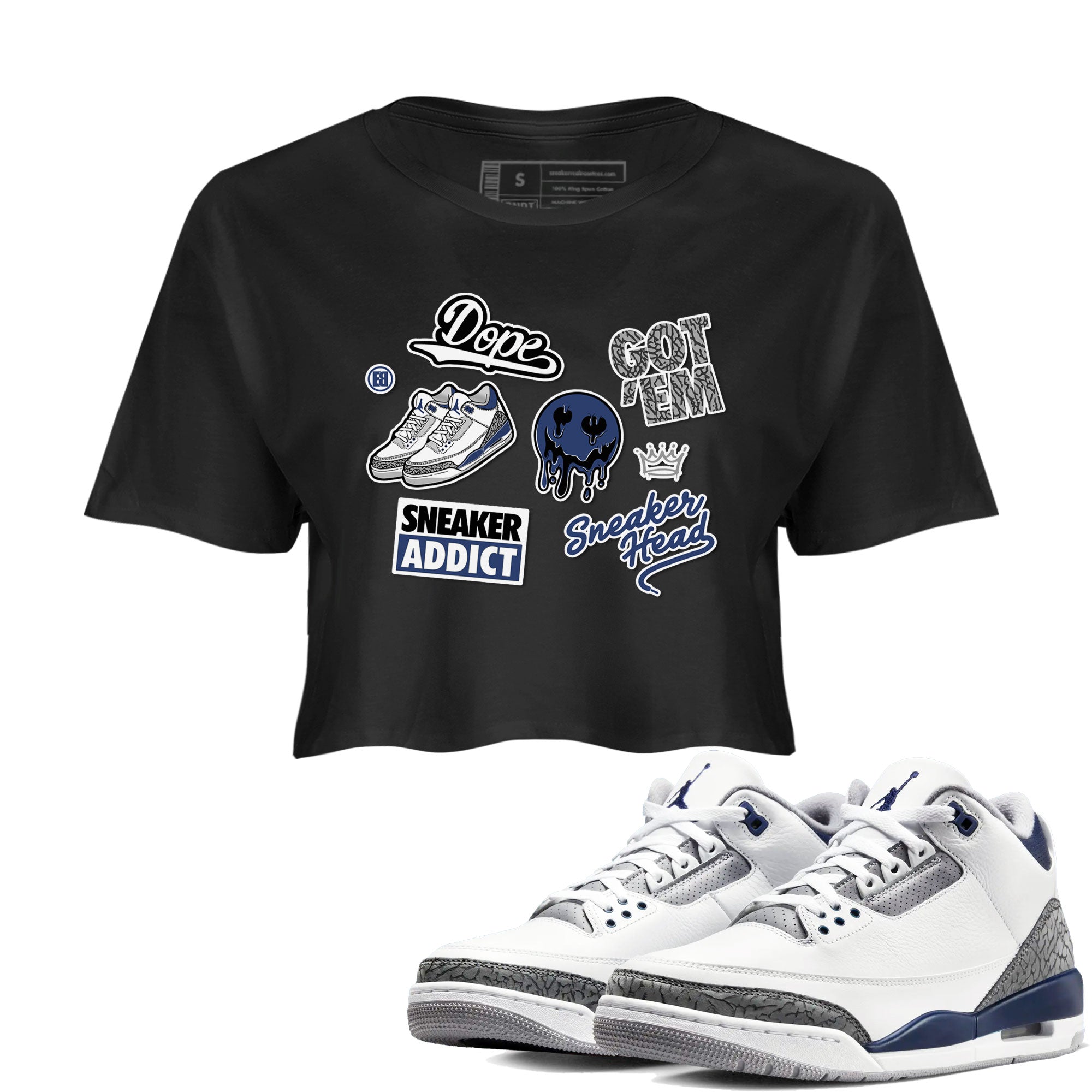 snkmatch Sticker snkmatch Women's Top - Air Jordan 3 Midnight Navy 2023