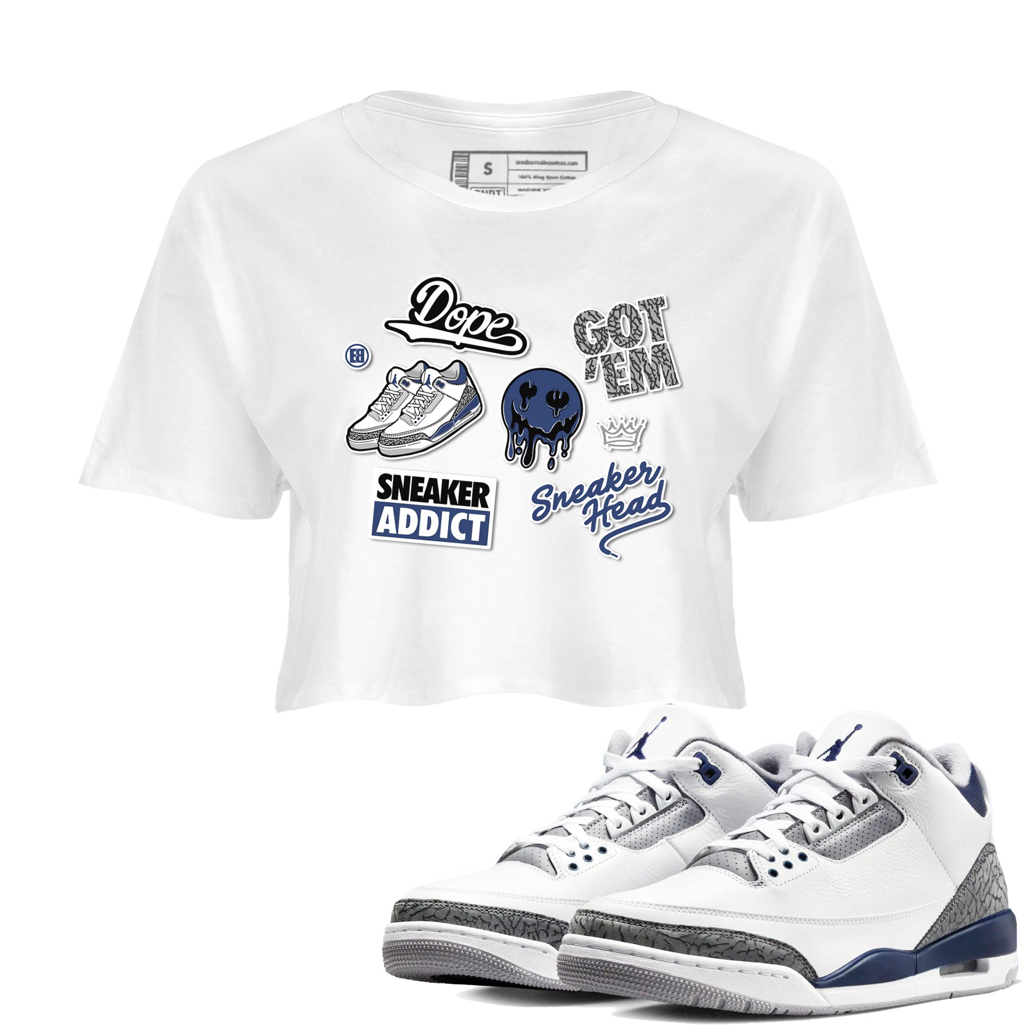 snkmatch Sticker snkmatch Women's Top - Air Jordan 3 Midnight Navy 2023