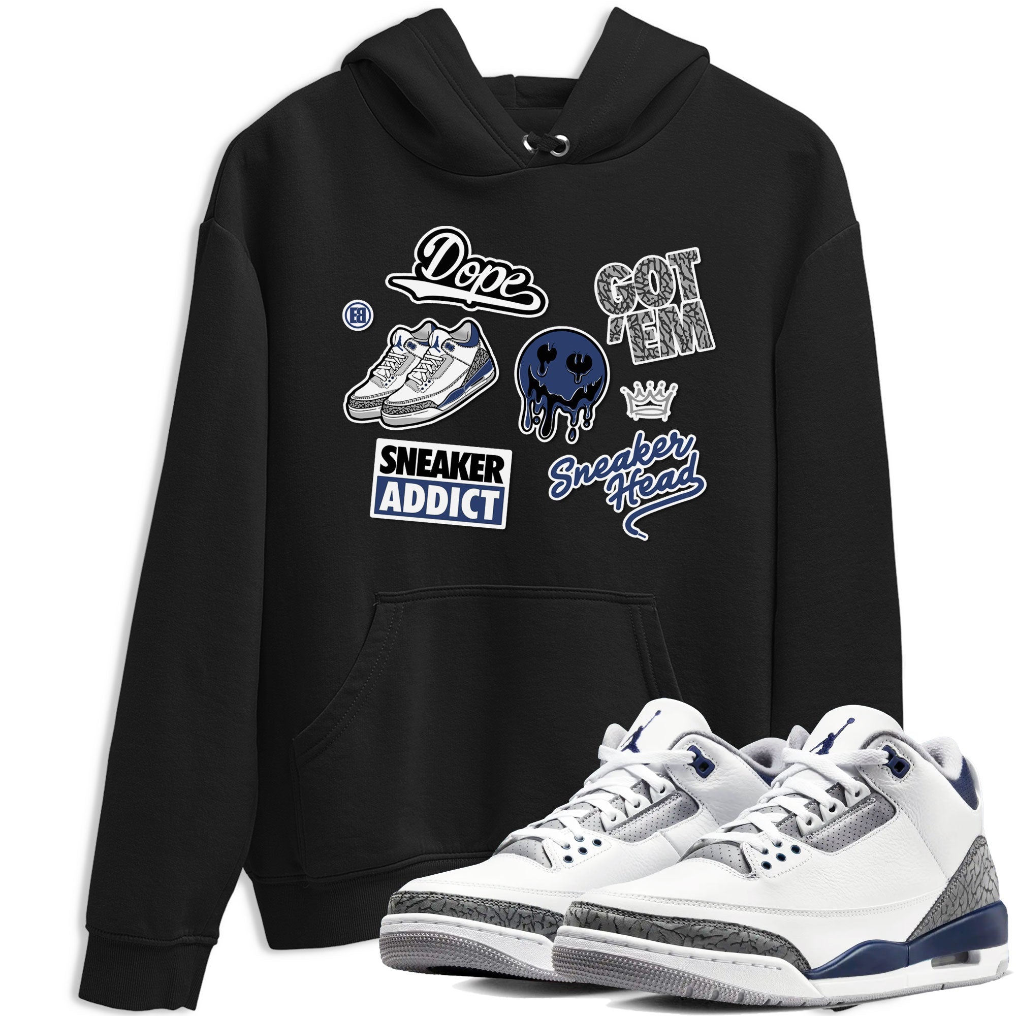 snkmatch Sticker snkmatch Tees - Air Jordan 3 Midnight Navy 2023