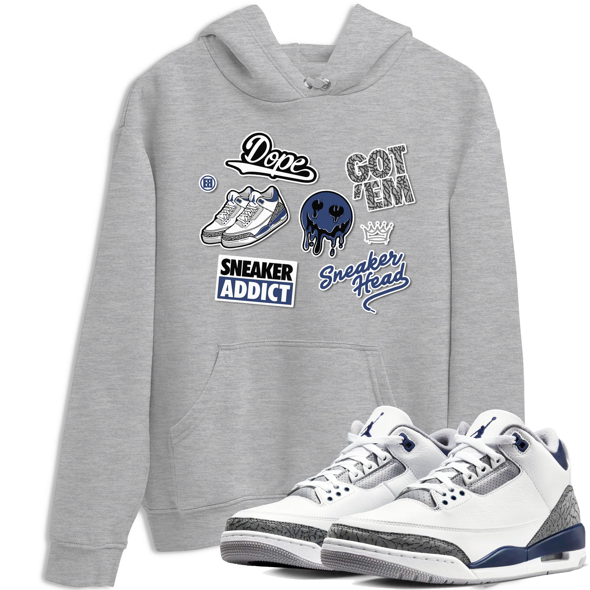 snkmatch Sticker snkmatch Tees - Air Jordan 3 Midnight Navy 2023