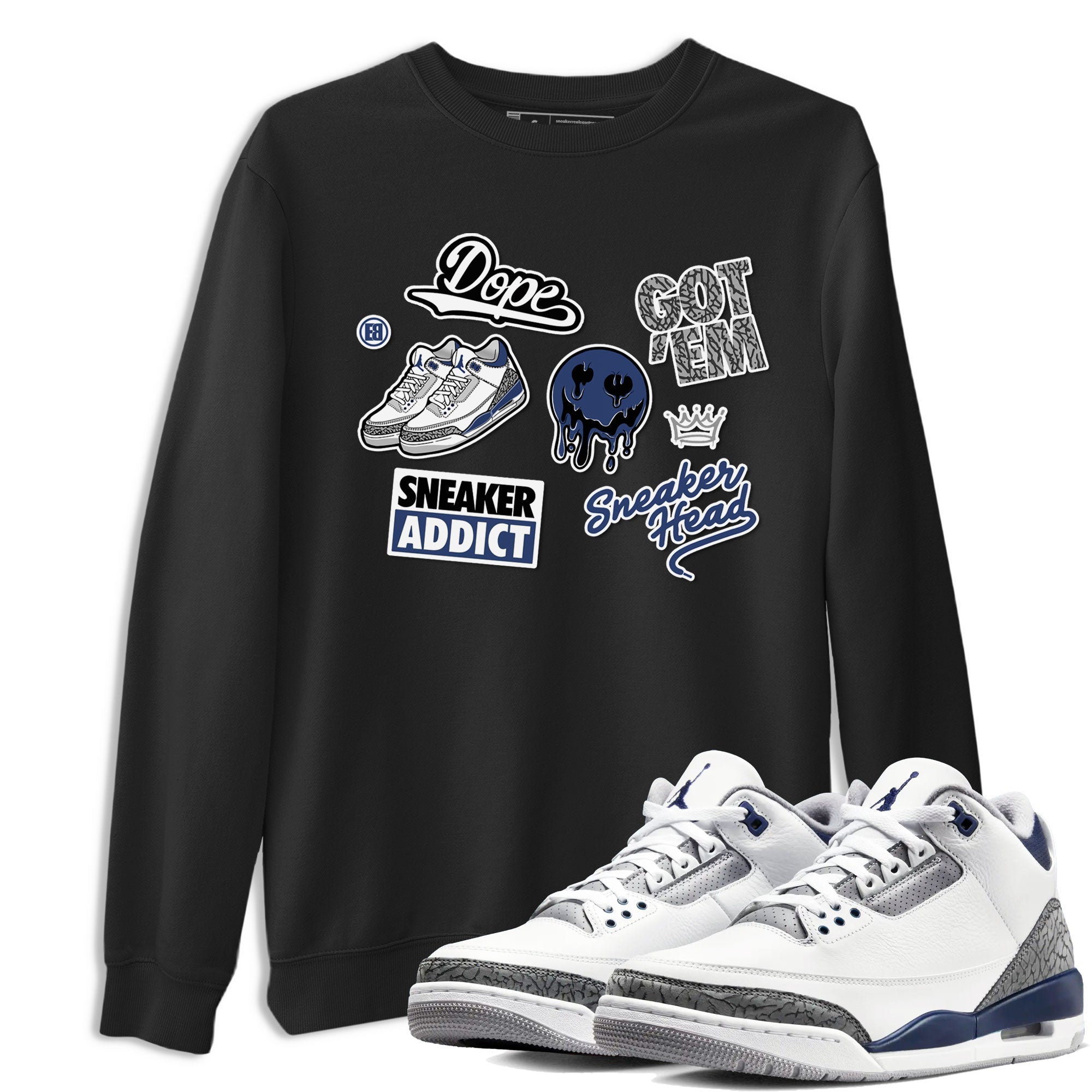 snkmatch Sticker snkmatch Tees - Air Jordan 3 Midnight Navy 2023
