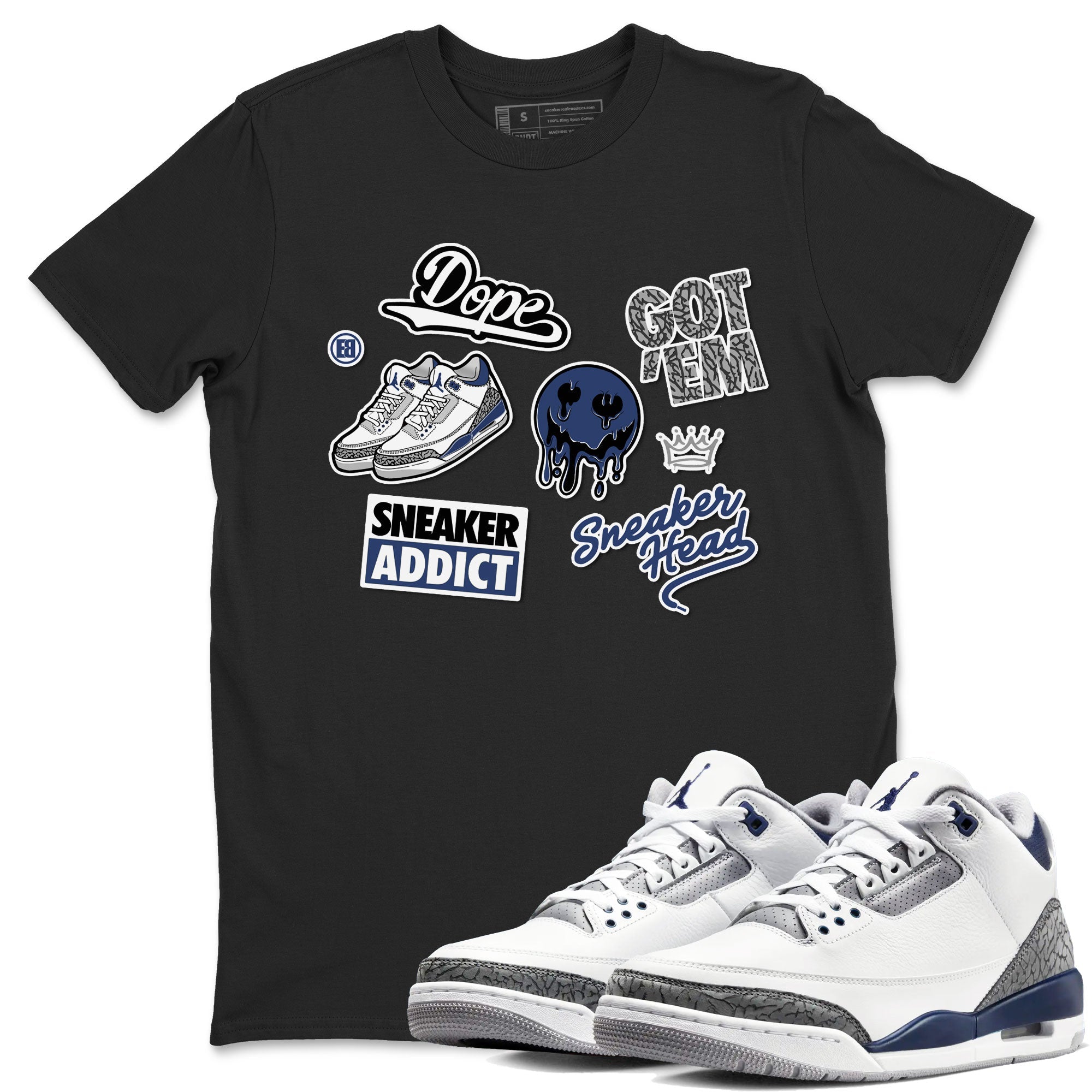 snkmatch Sticker snkmatch Tees - Air Jordan 3 Midnight Navy 2023