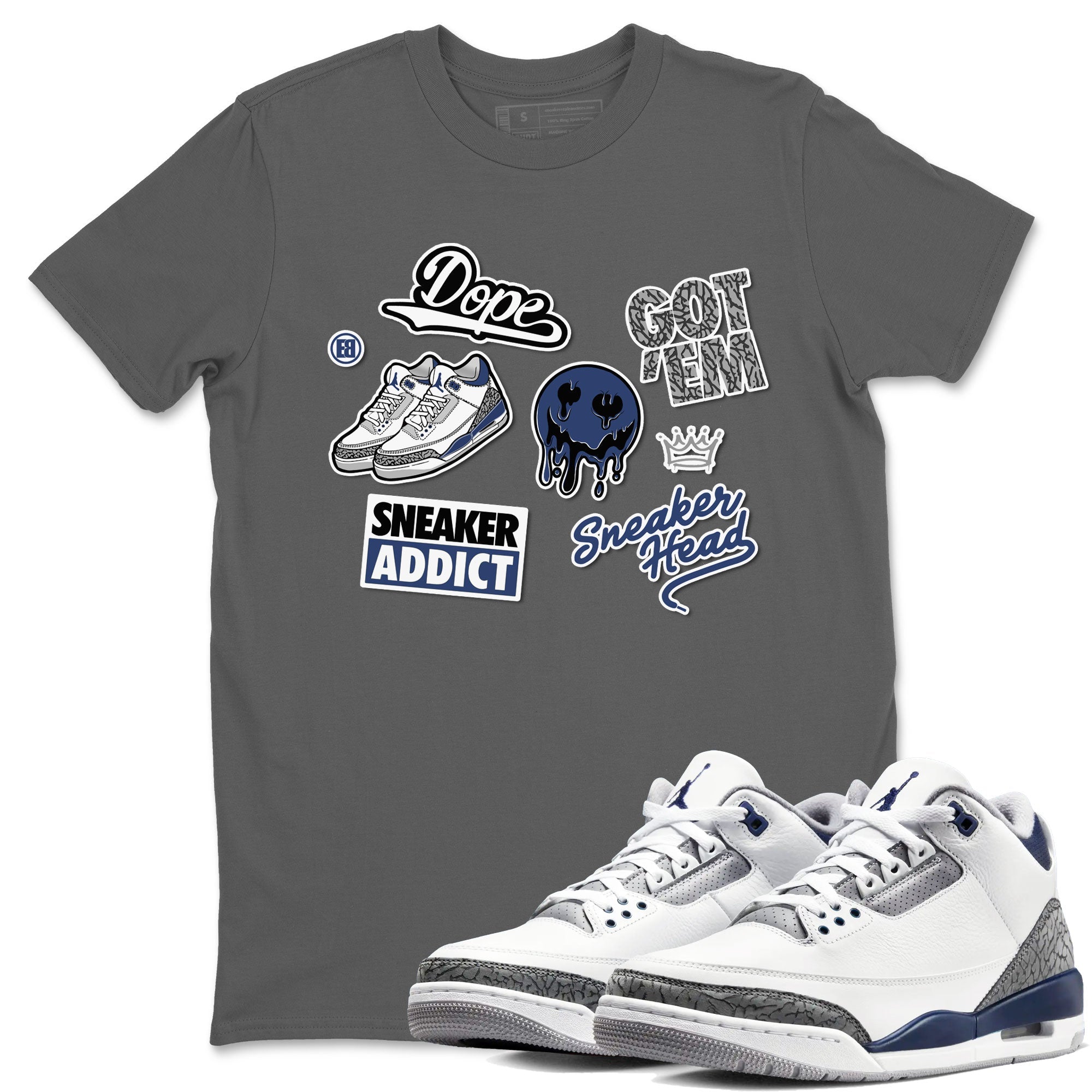 snkmatch Sticker snkmatch Tees - Air Jordan 3 Midnight Navy 2023