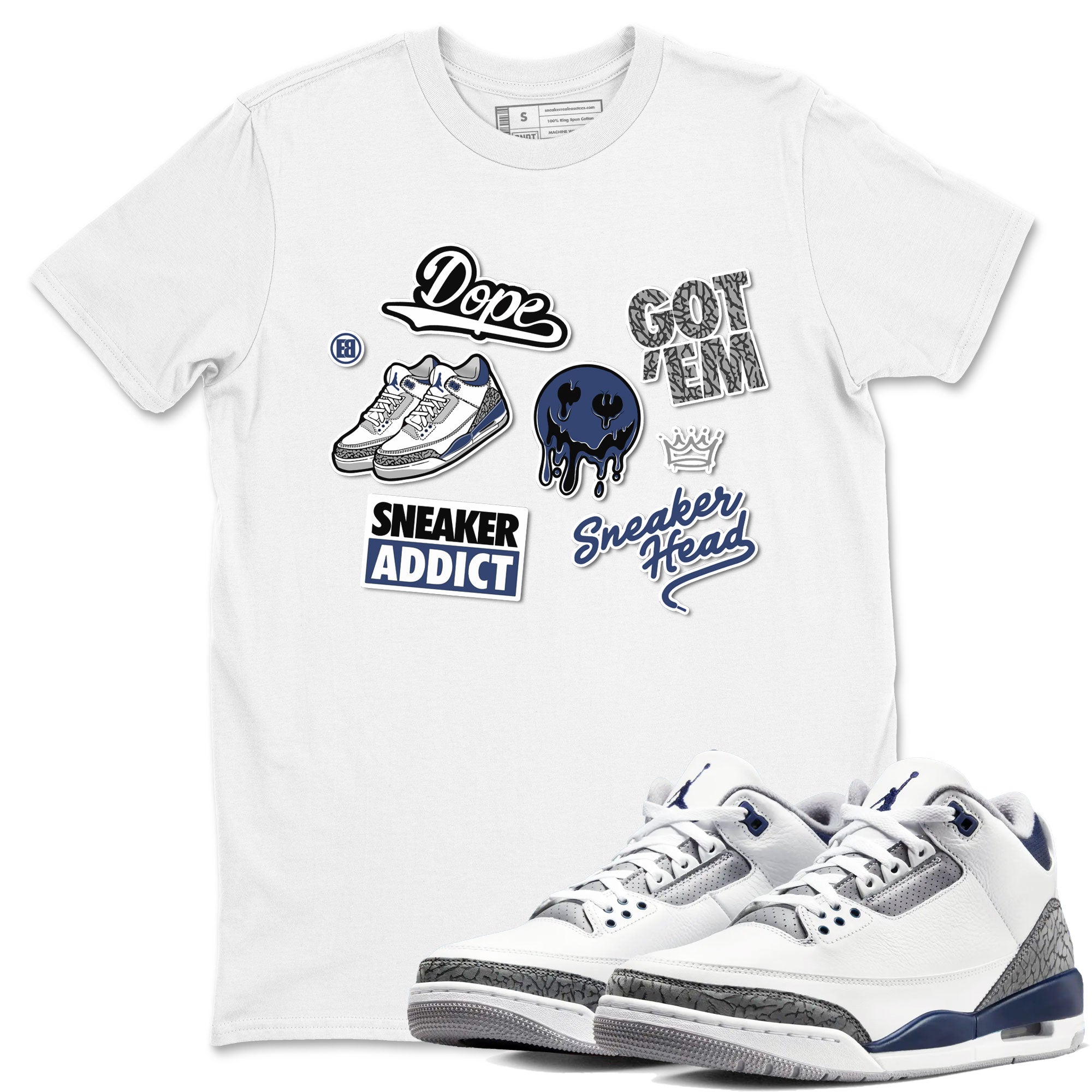 snkmatch Sticker snkmatch Tees - Air Jordan 3 Midnight Navy 2023