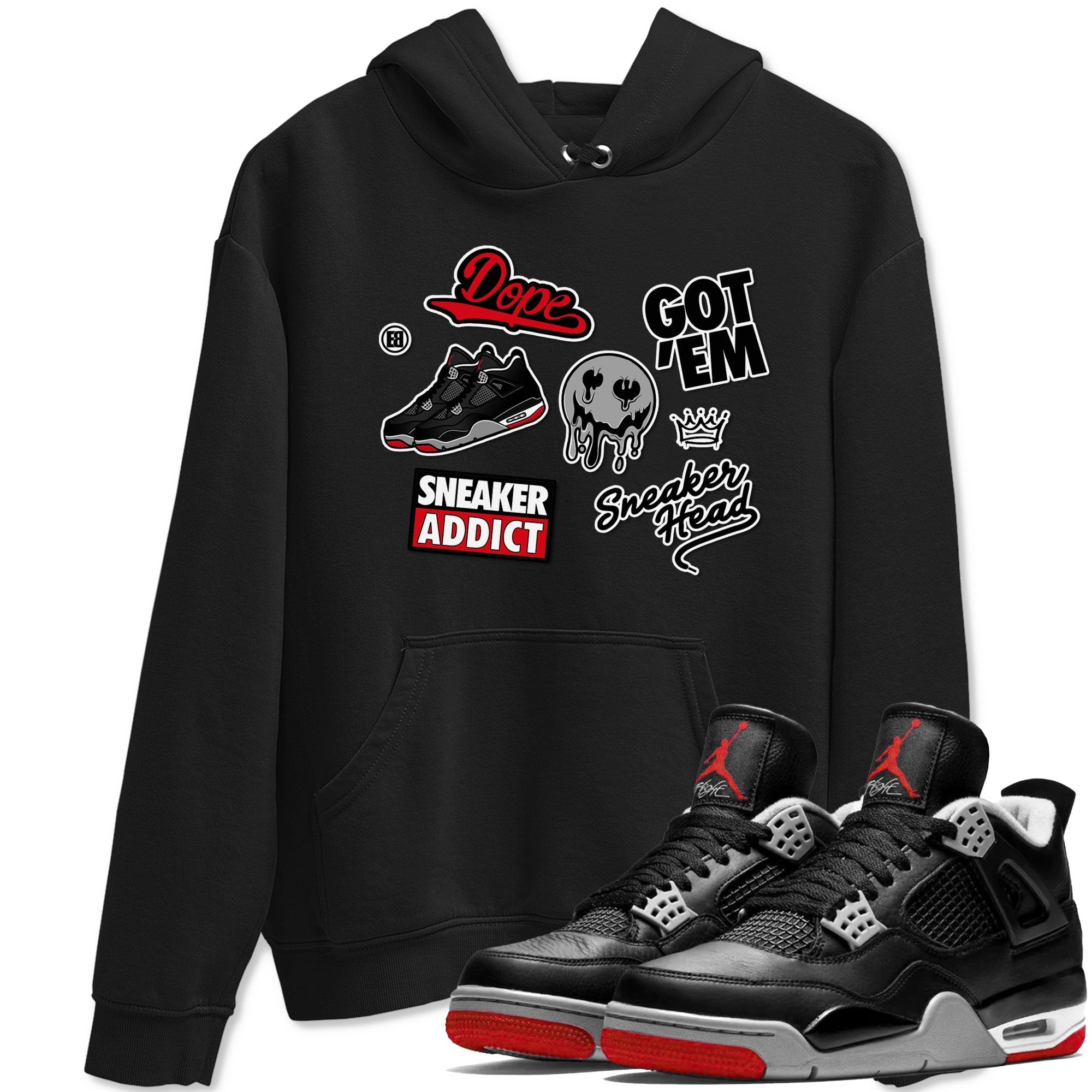 snkmatch Sticker snkmatch Tees - Air Jordan 4 Bred Reimagined