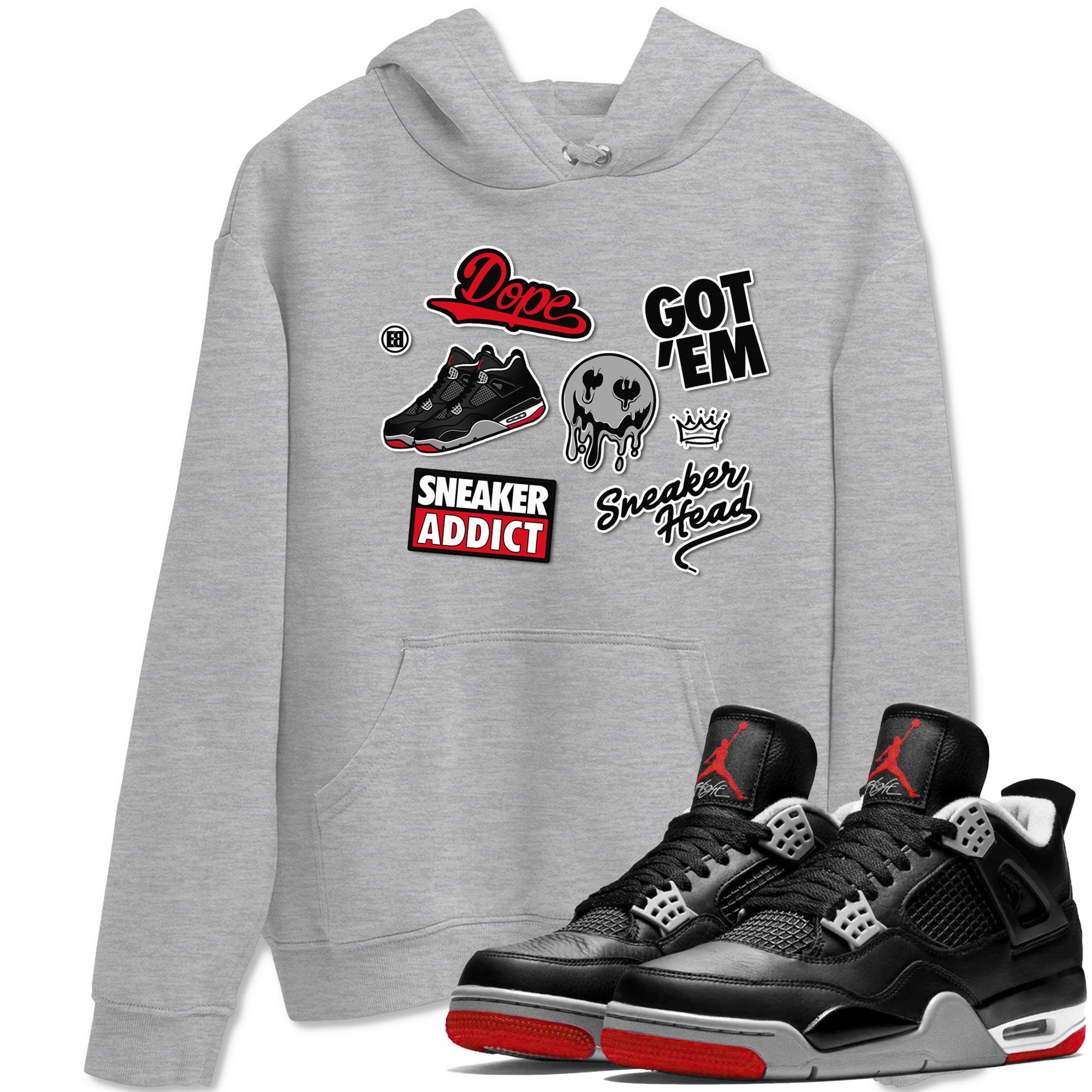snkmatch Sticker snkmatch Tees - Air Jordan 4 Bred Reimagined