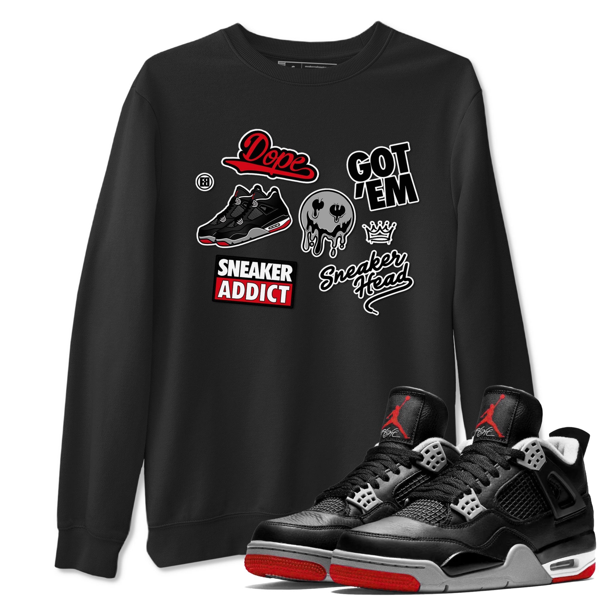 snkmatch Sticker snkmatch Tees - Air Jordan 4 Bred Reimagined