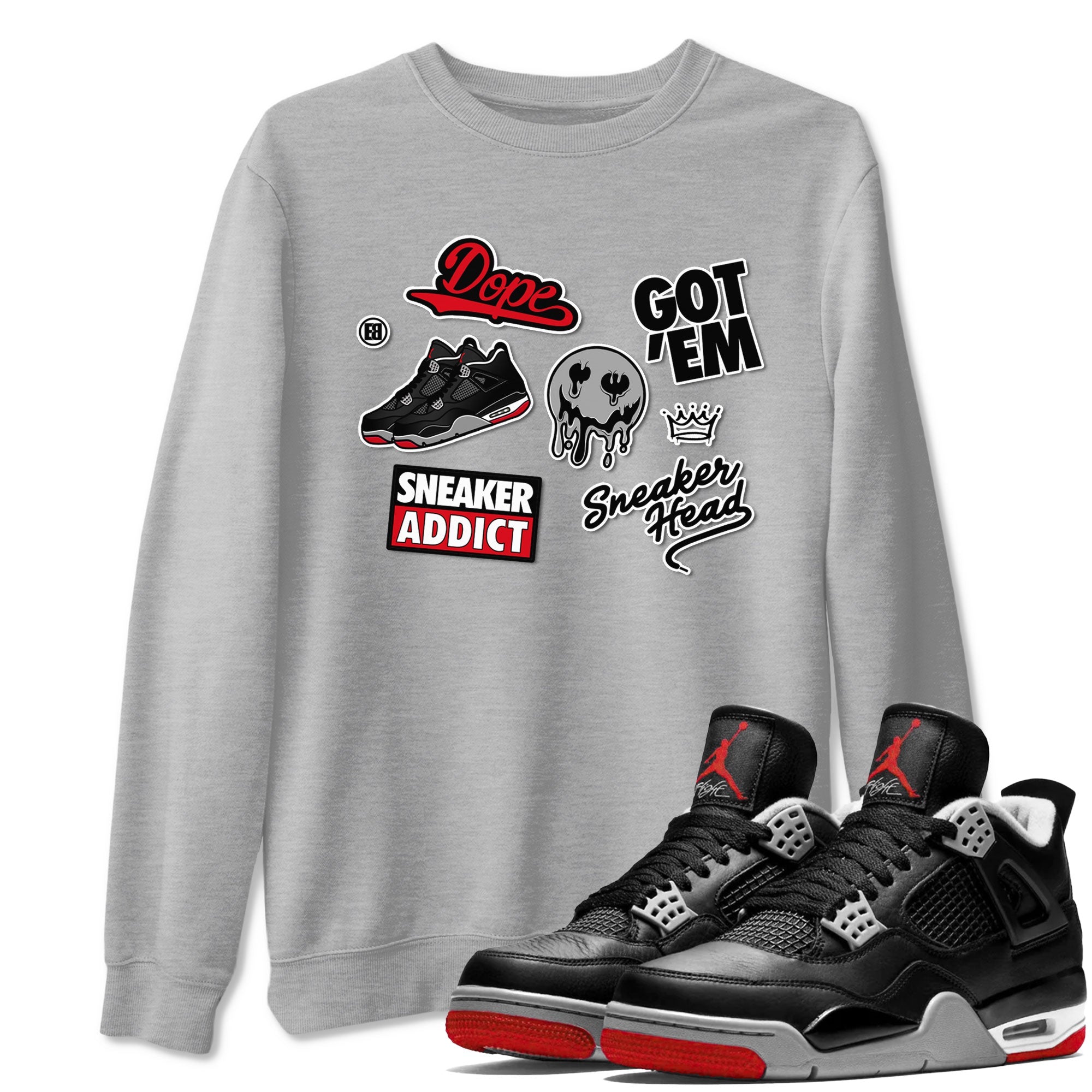 snkmatch Sticker snkmatch Tees - Air Jordan 4 Bred Reimagined