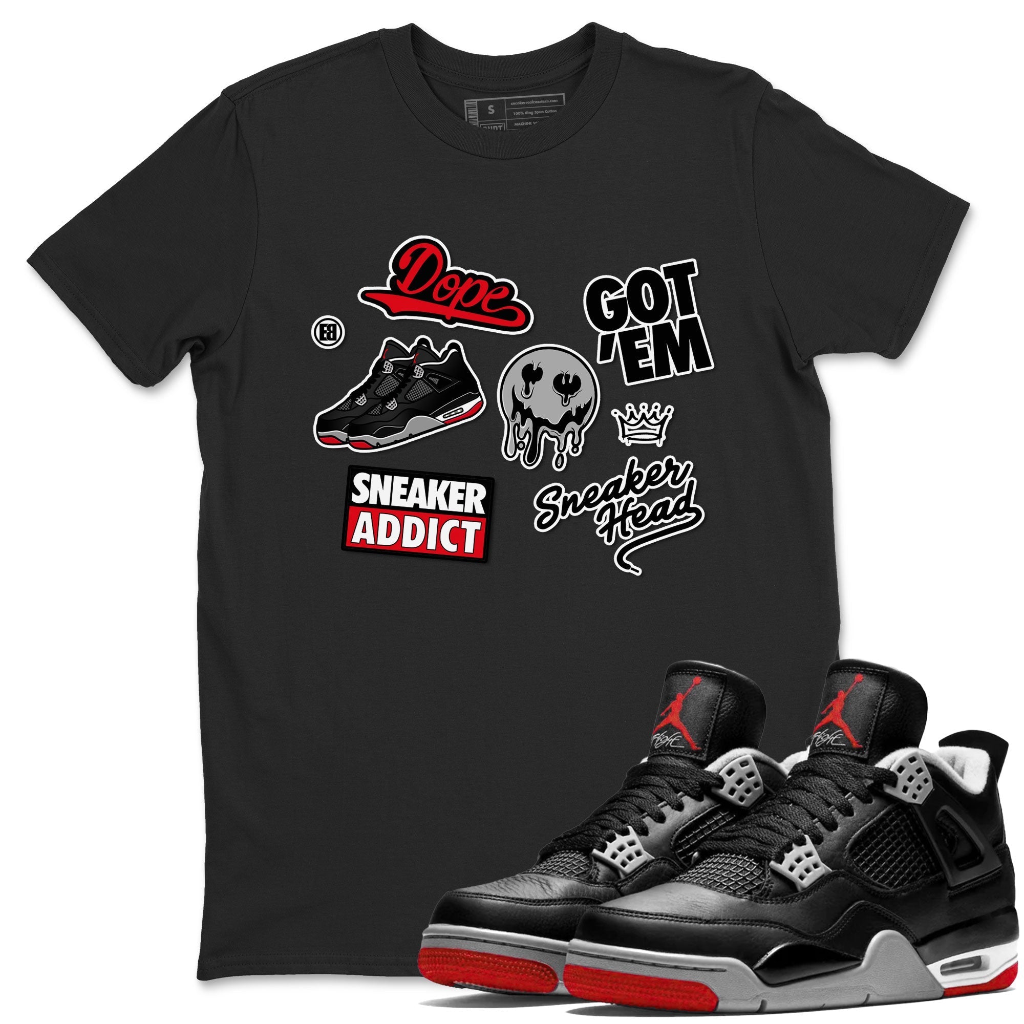snkmatch Sticker snkmatch Tees - Air Jordan 4 Bred Reimagined