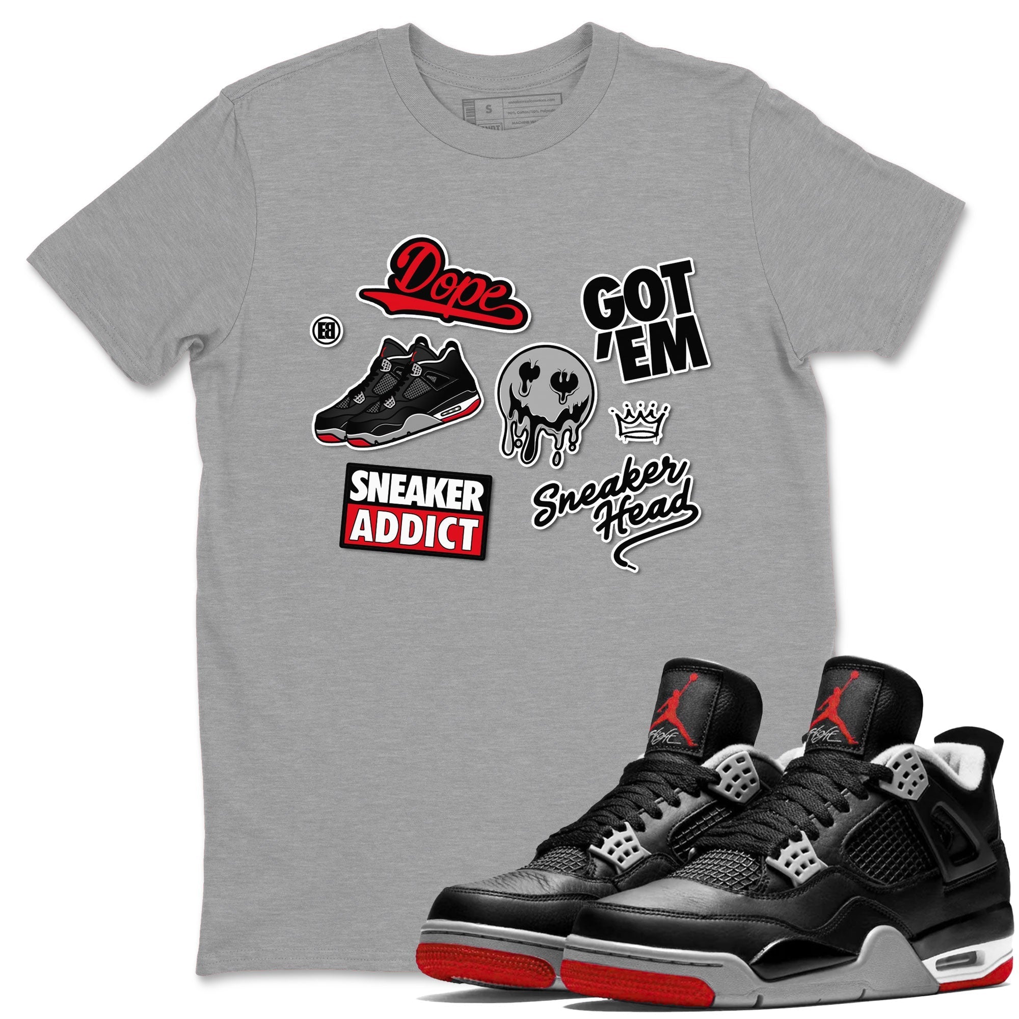snkmatch Sticker snkmatch Tees - Air Jordan 4 Bred Reimagined